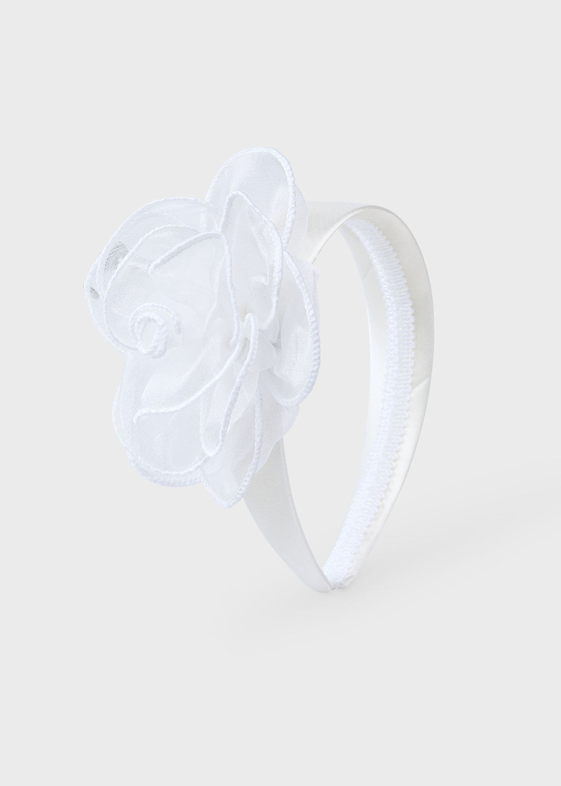 Serre-tête rose en organza fille