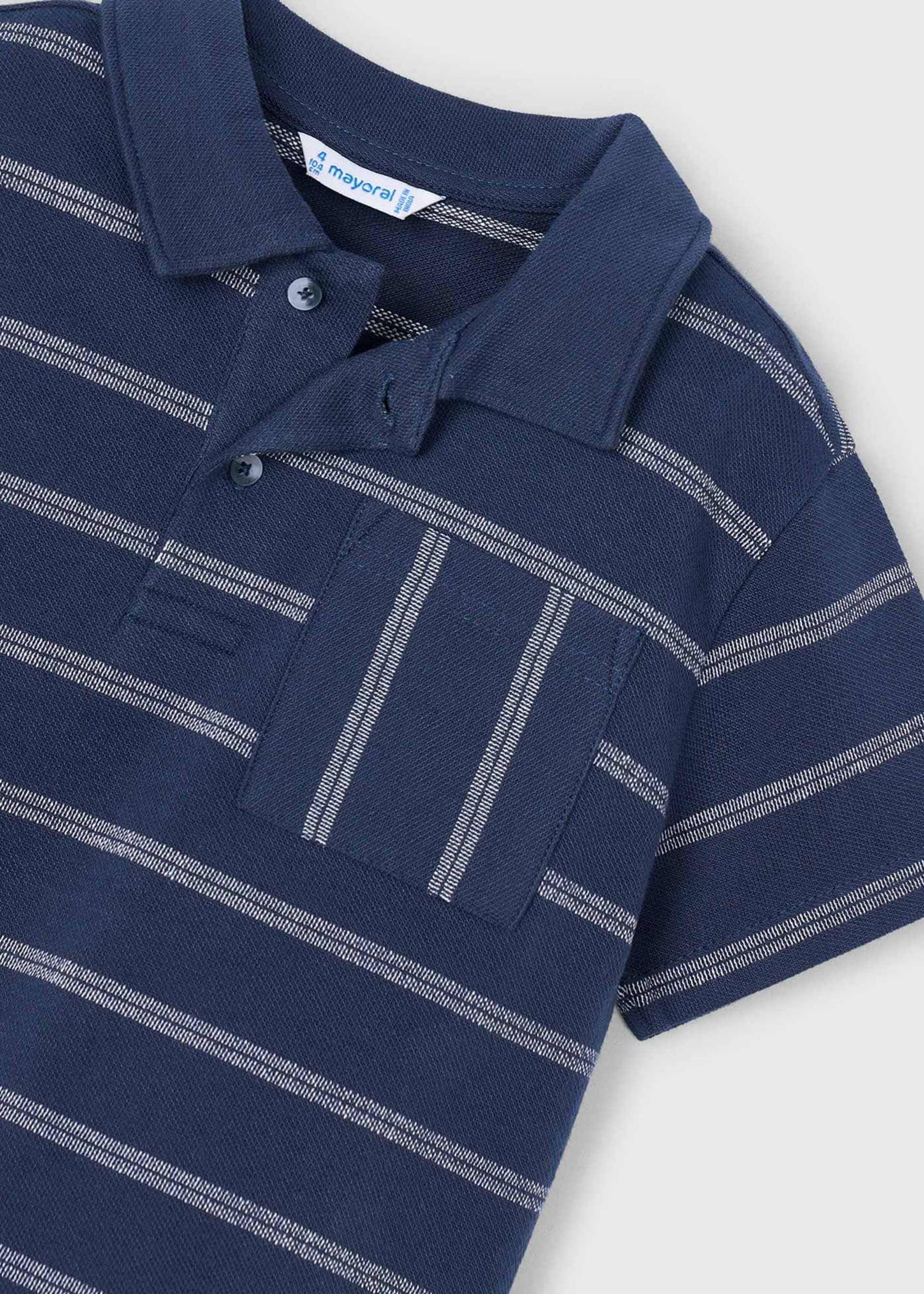 Boy striped polo shirt with pocket Boy striped polo shirt with pocket