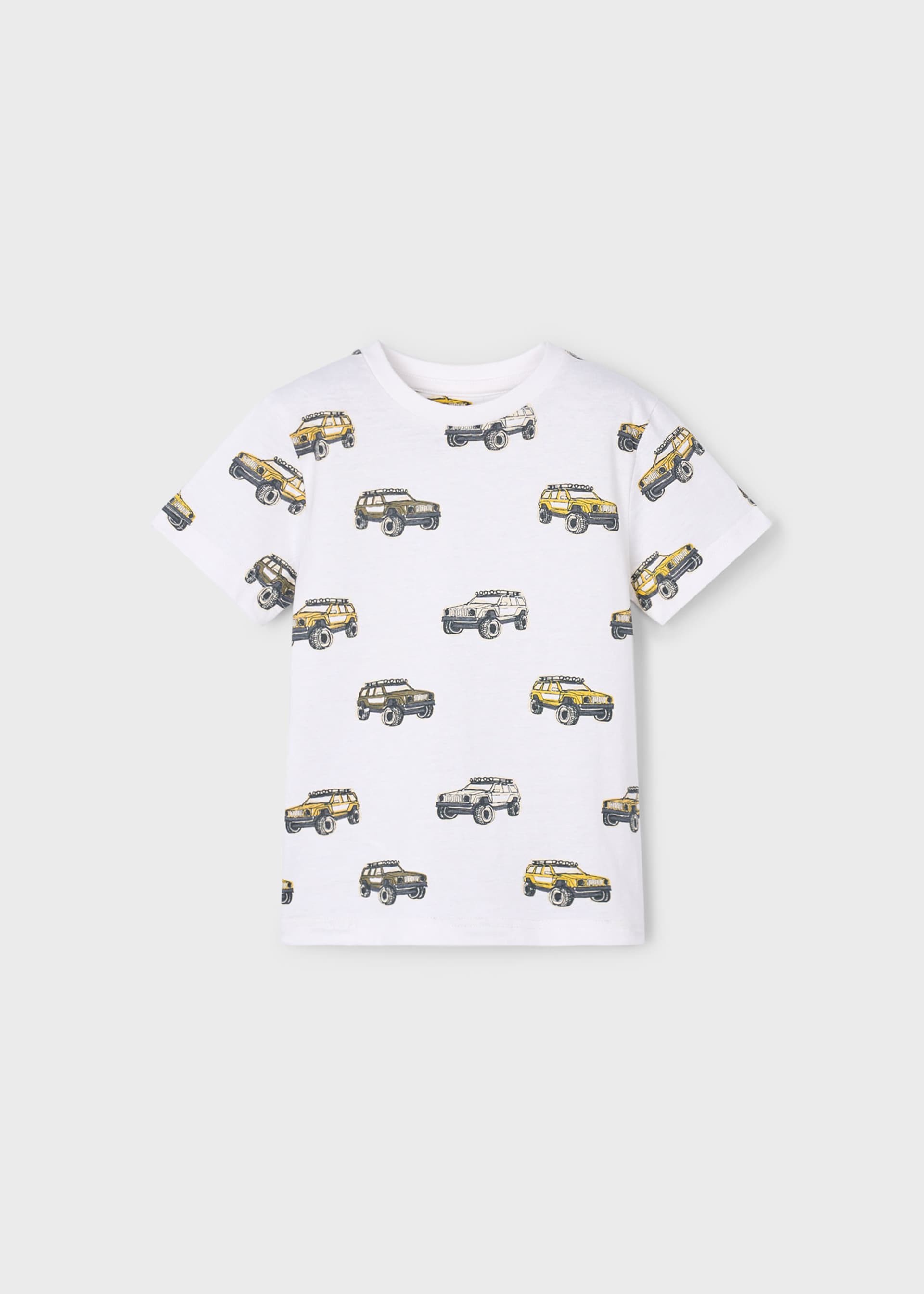 Camiseta estampado coches niño