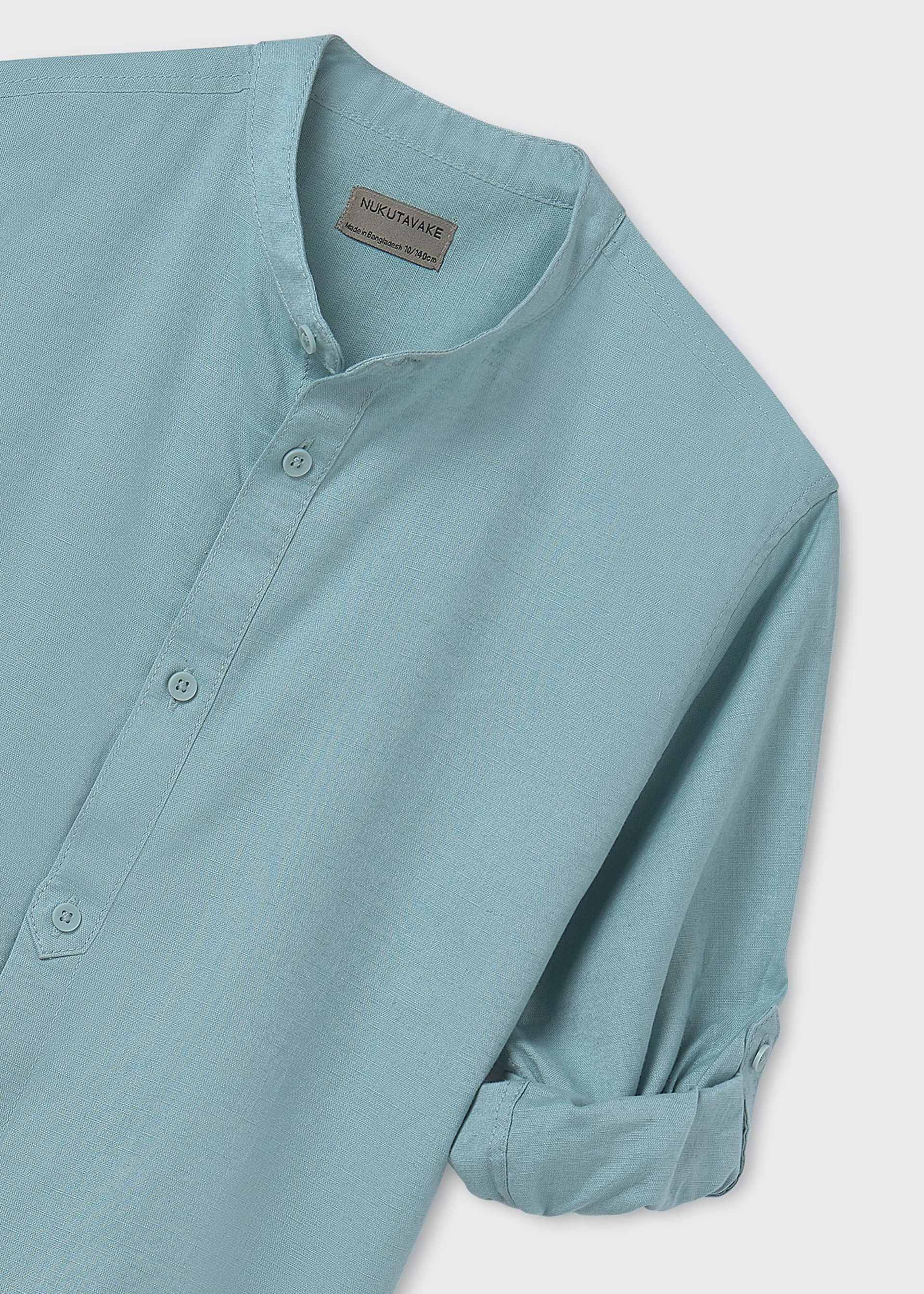 Boy mao collar linen shirt Boy mao collar linen shirt