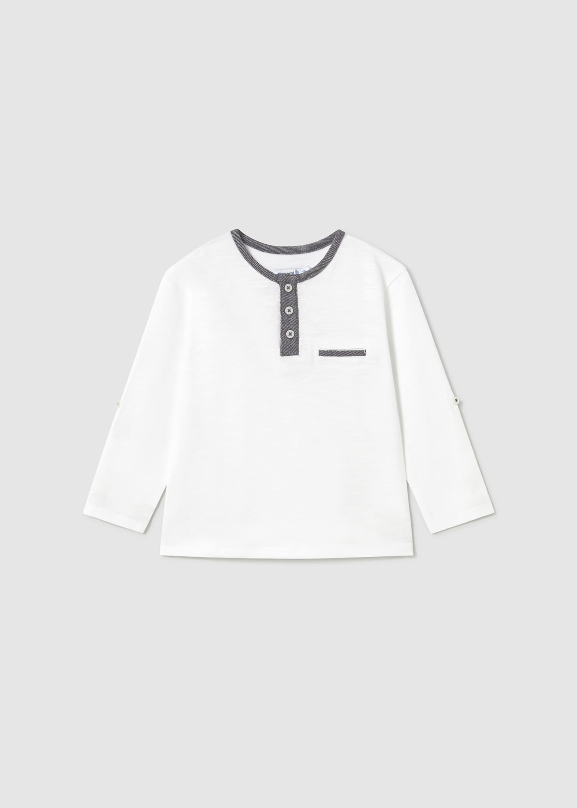 T-shirt  à manches longues et col contrasté bébé