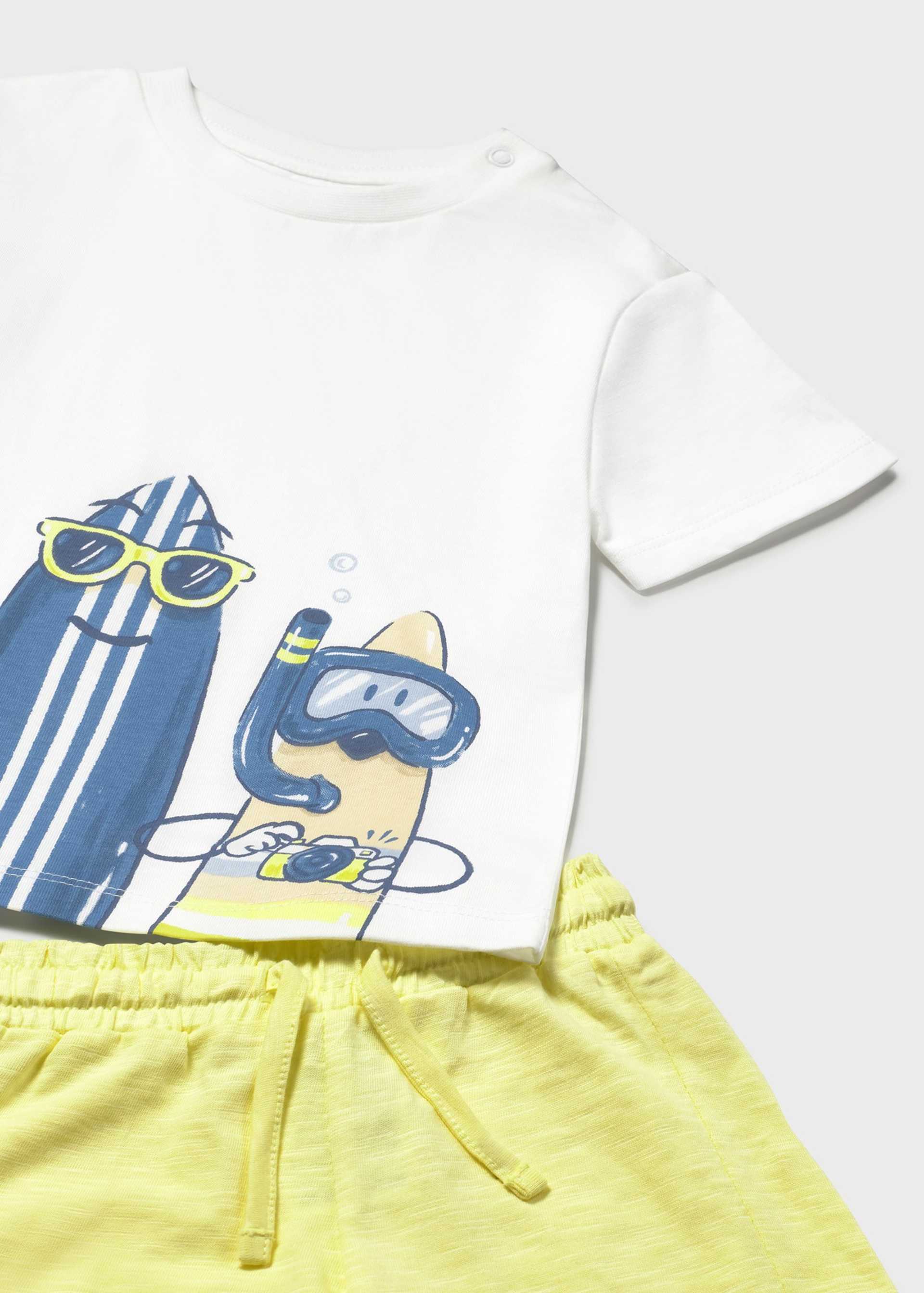 Ensemble bermuda et t-shirt surf bébé
