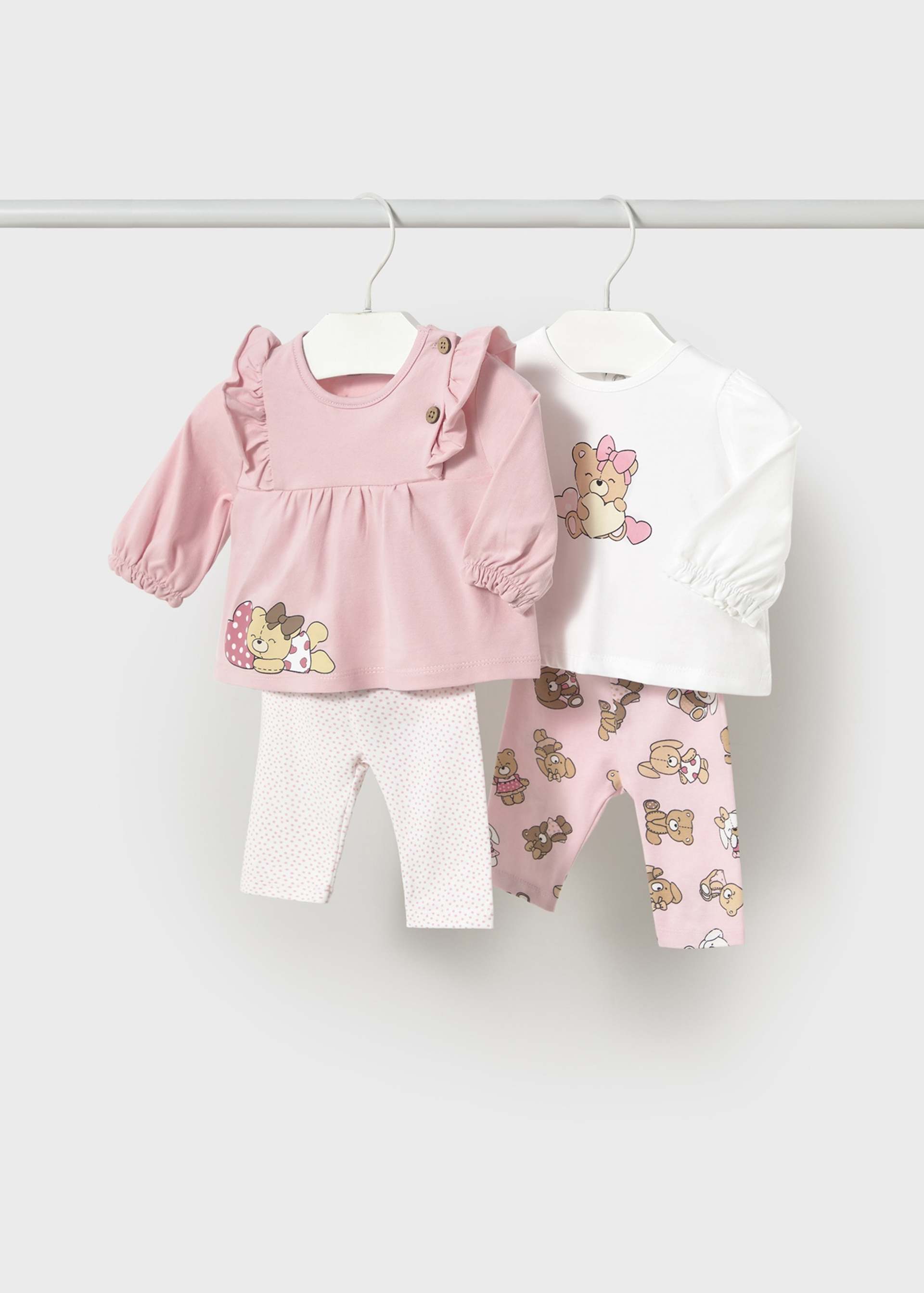 Newborn 4-Piece Set with Long Sleeve T-Shirts Newborn 4-Piece Set with Long Sleeve T-Shirts