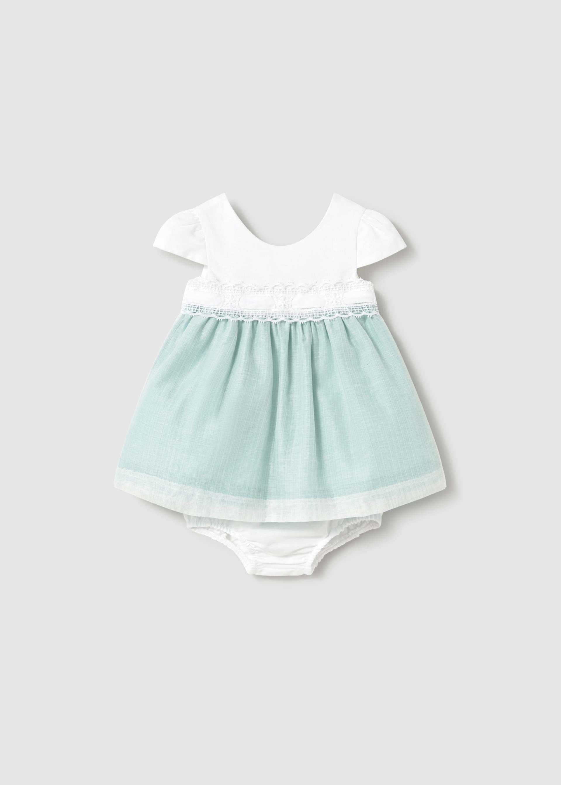 Newborn girl combined dress with nappy cover