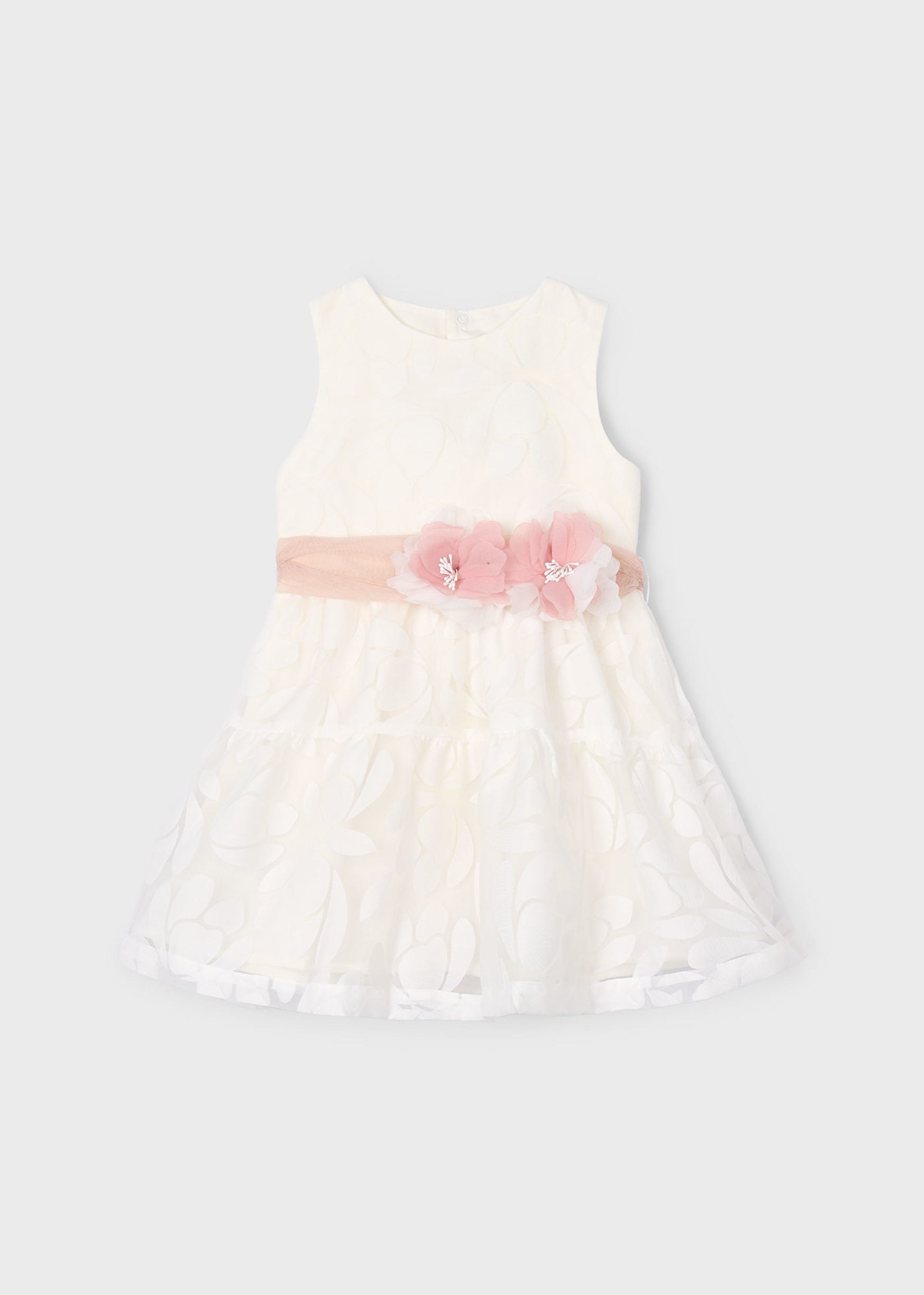 Vestido devoré com fita flores menina
