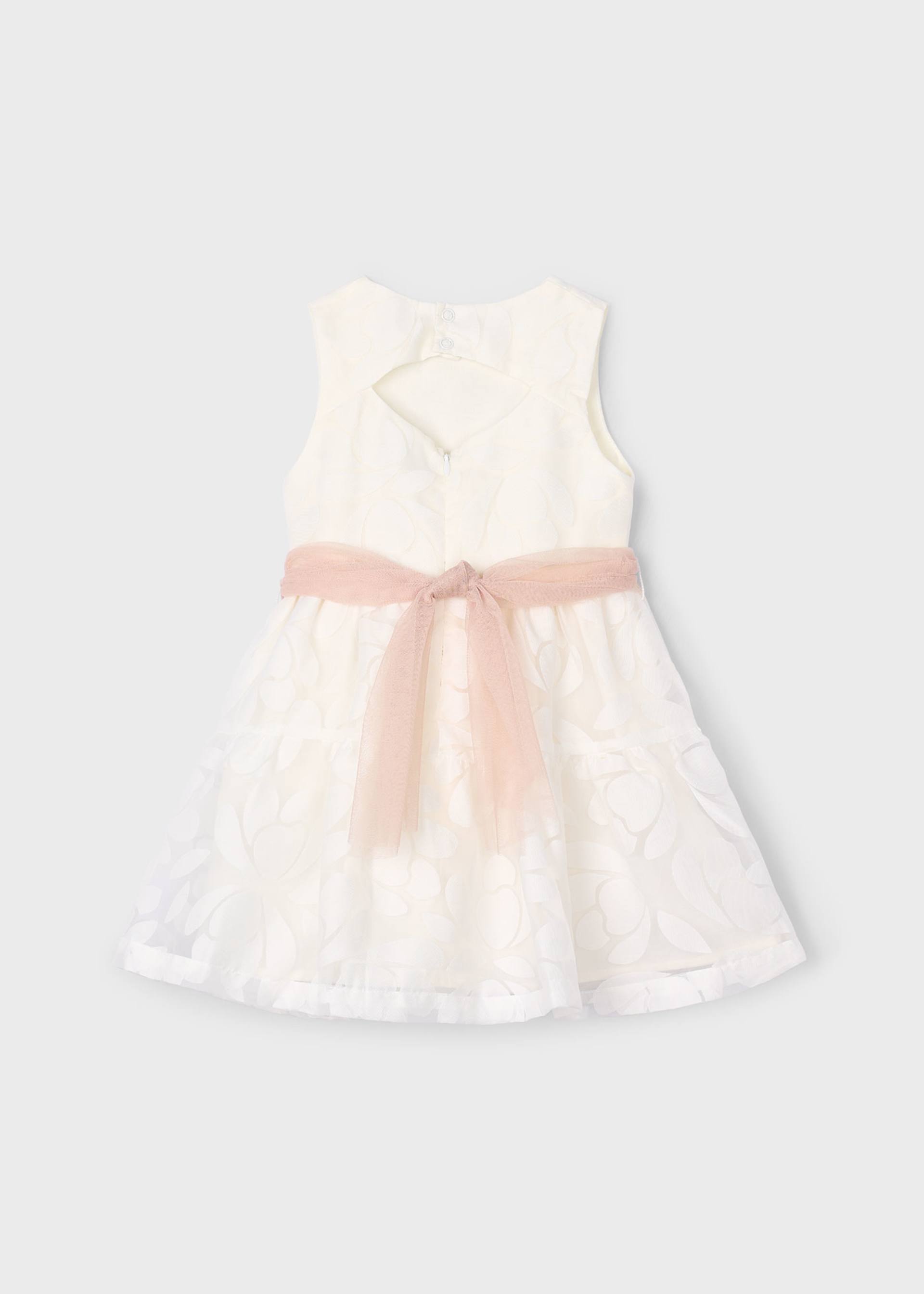 Vestido devoré com fita flores menina