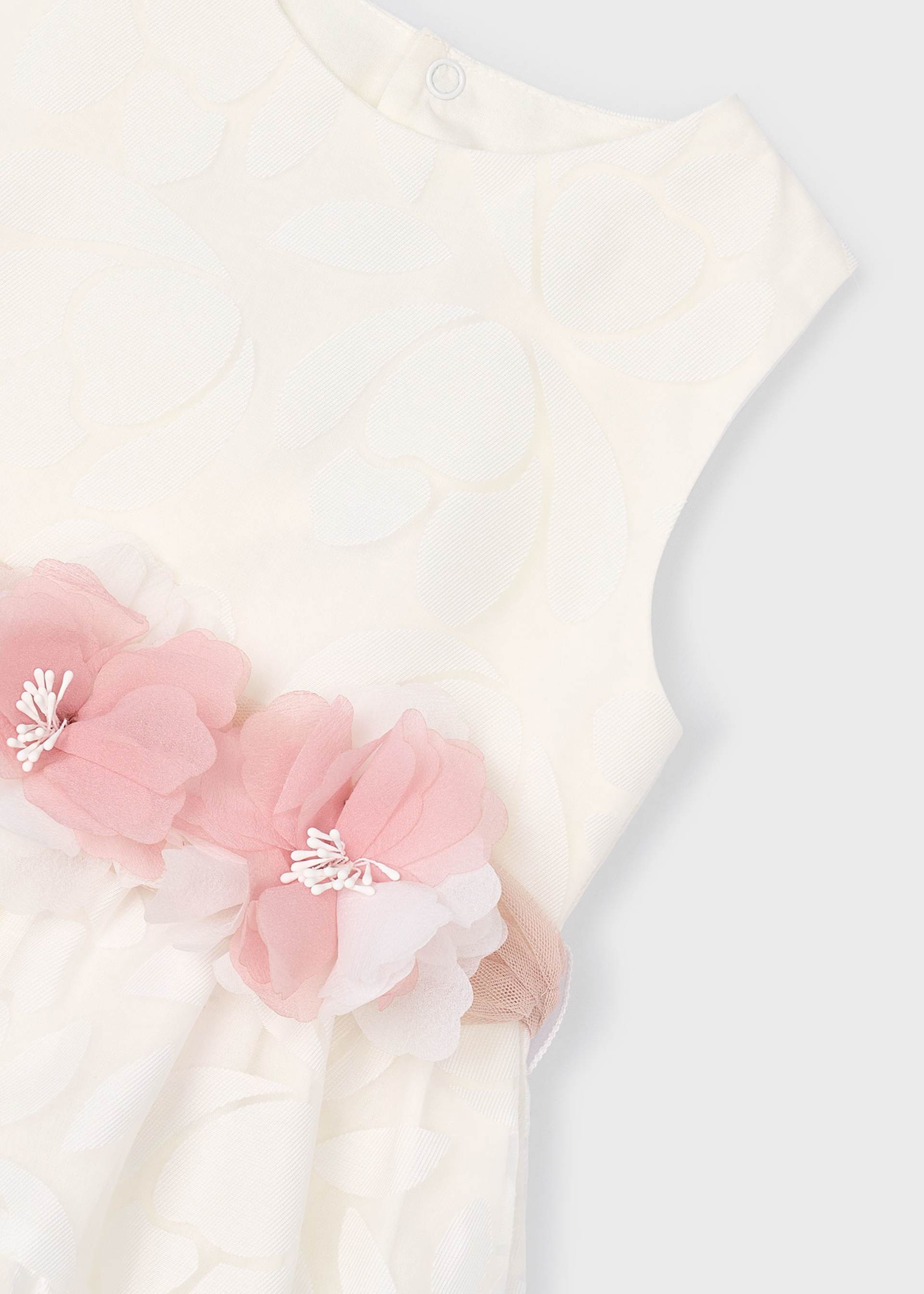 Vestido devoré com fita flores menina
