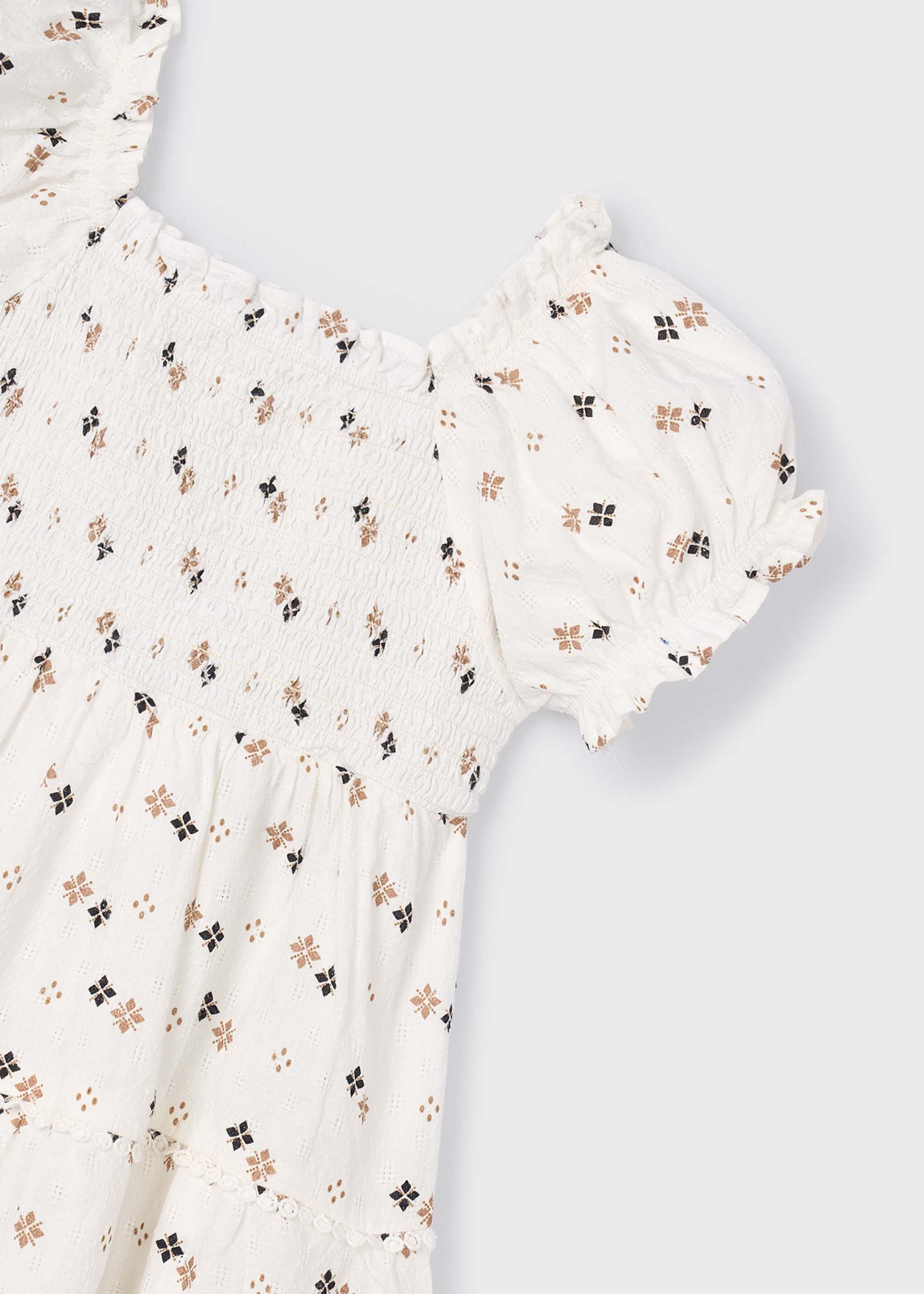 Vestido estampado nido de abeja niña Vestido estampado nido de abeja niña