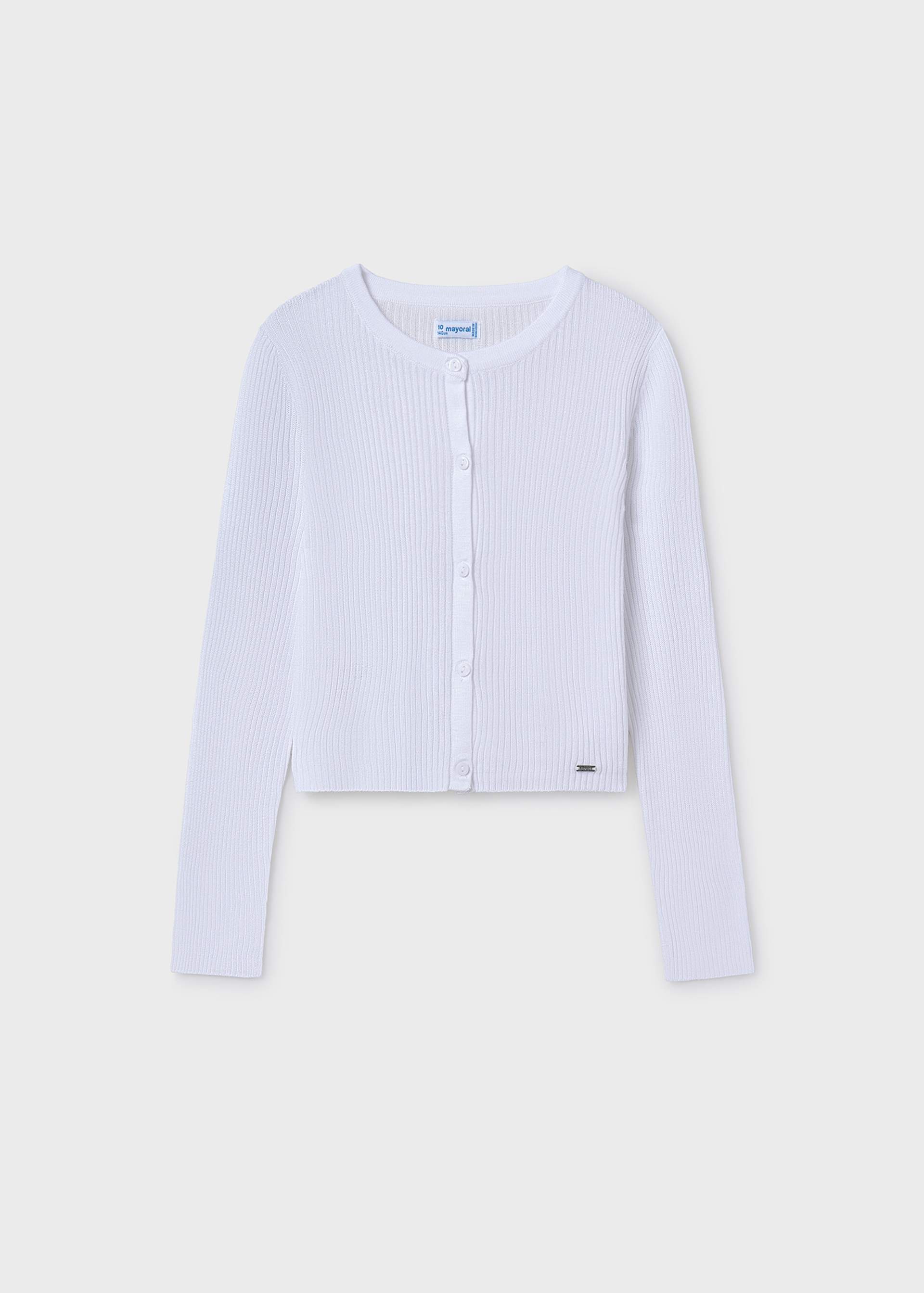 Girl ribbed tricot cardigan