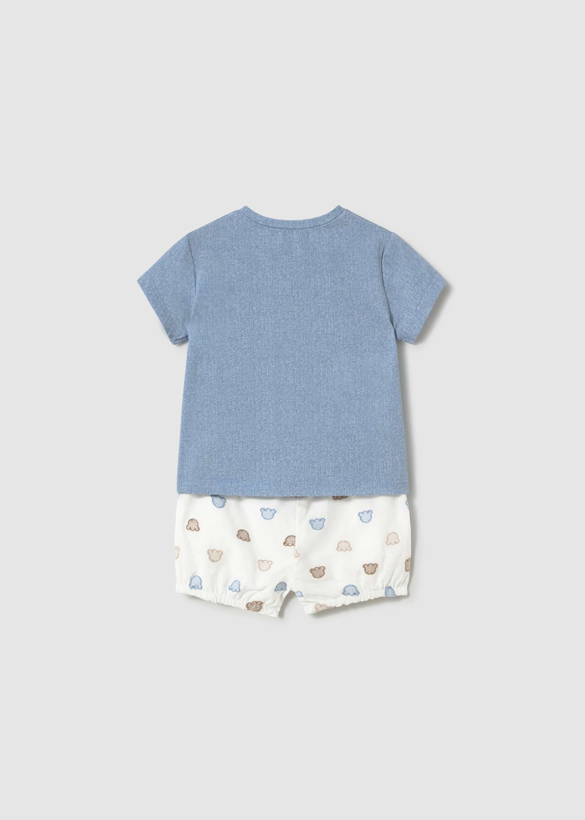 Conjunto pantalón corto bombacho y camiseta recién nacido