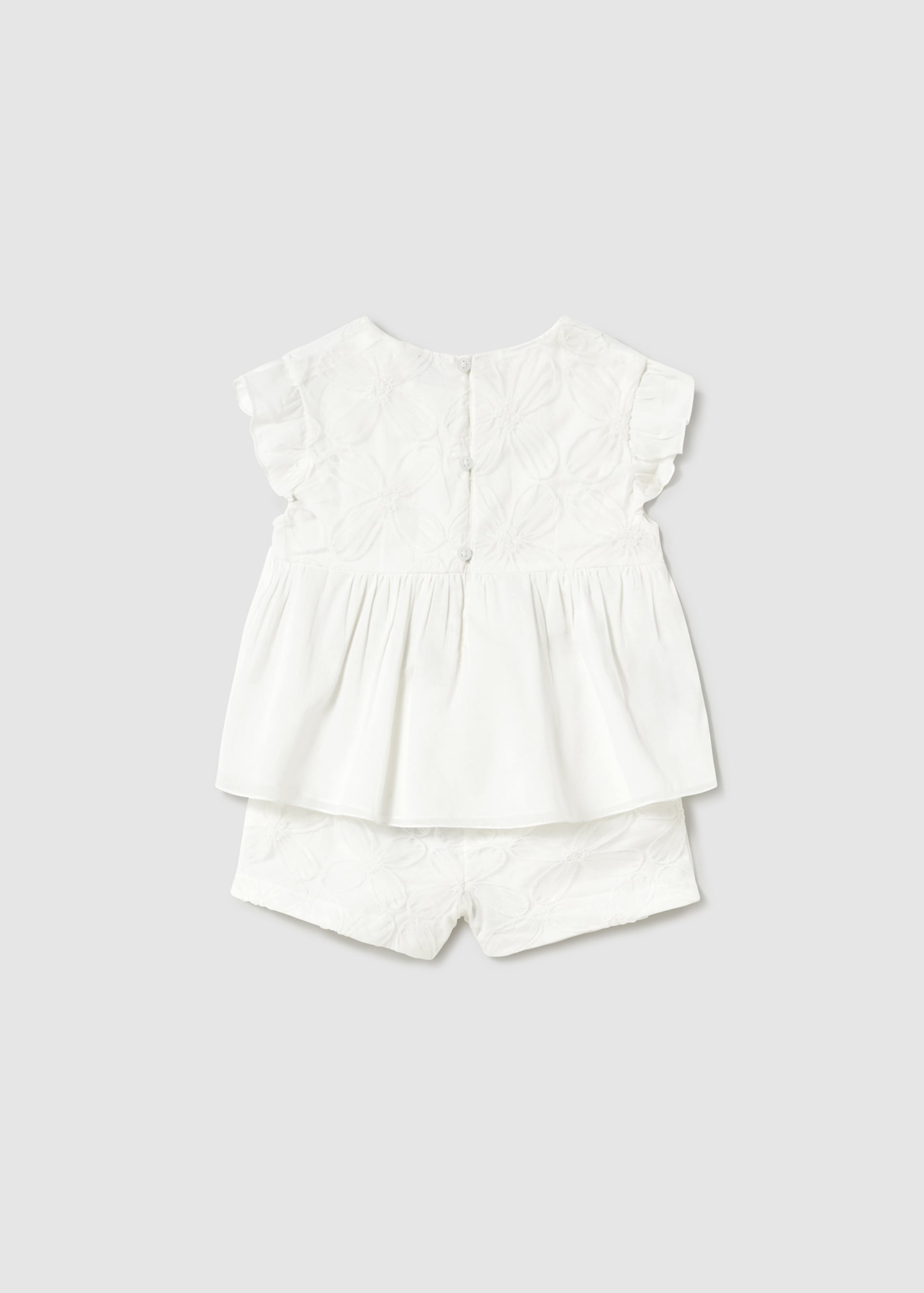Ensemble short et blouse en tulle brodée bébé Ensemble short et blouse en tulle brodée bébé