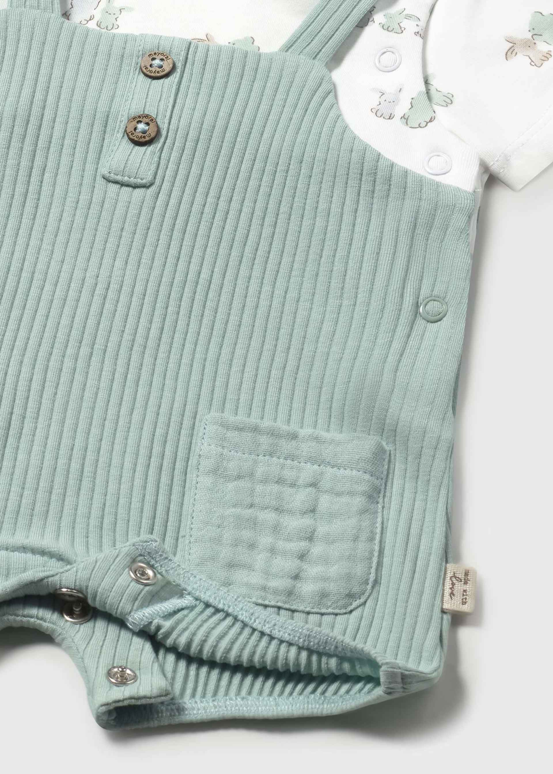 Newborn boy faux dungarees romper Newborn boy faux dungarees romper