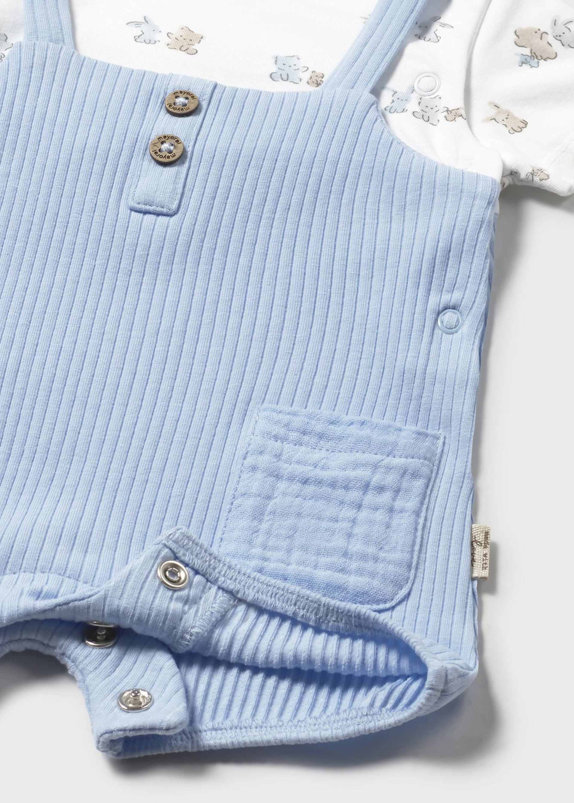 Newborn boy faux dungarees romper Newborn boy faux dungarees romper