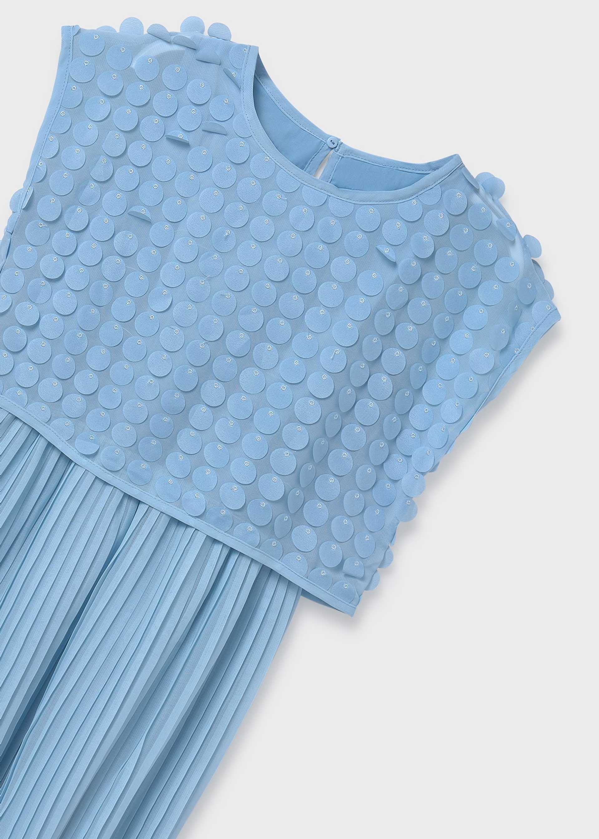 Girl combined pleated dress