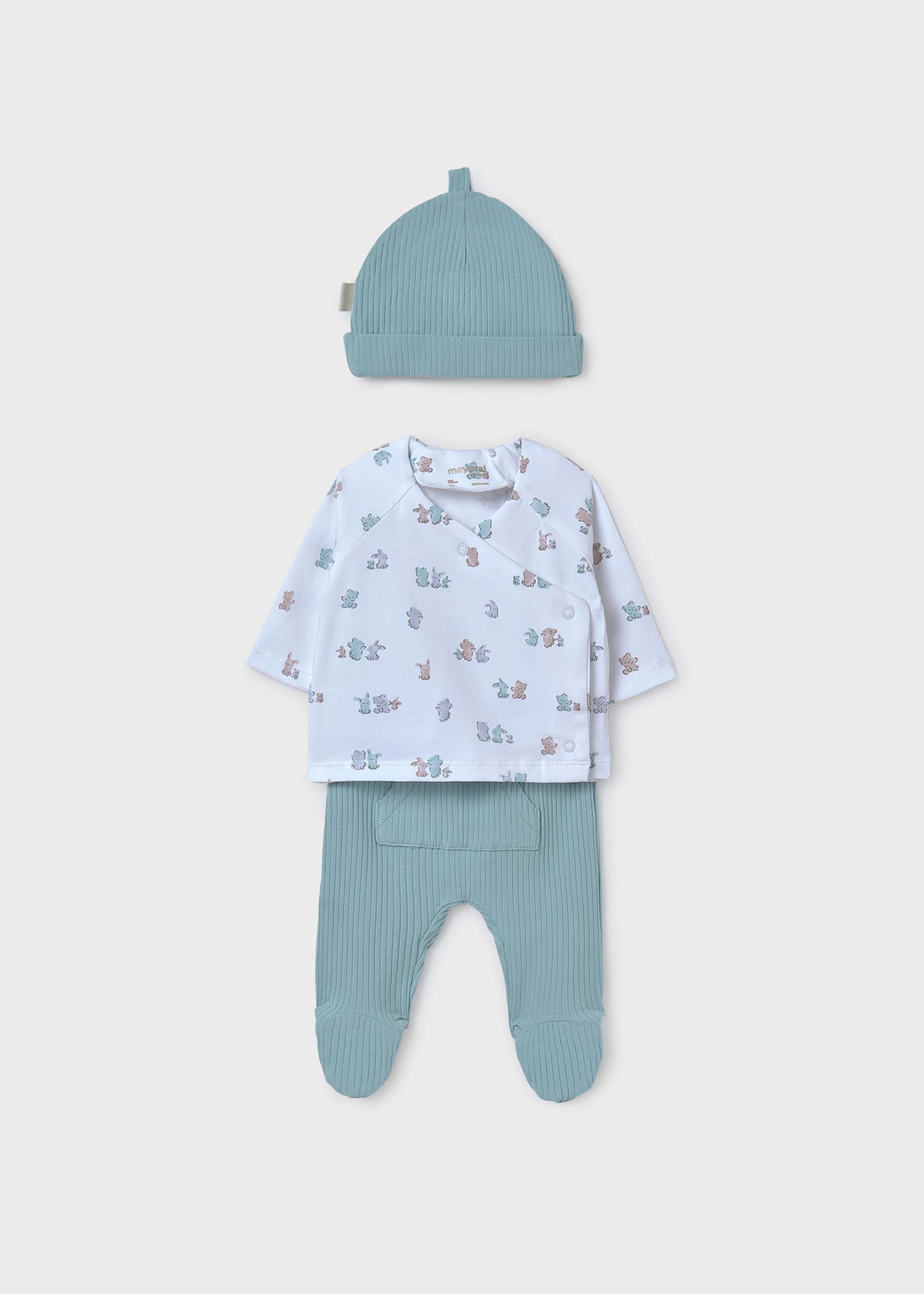 Lot cadeau 3 pièces avec bonnet bébé Lot cadeau 3 pièces avec bonnet bébé