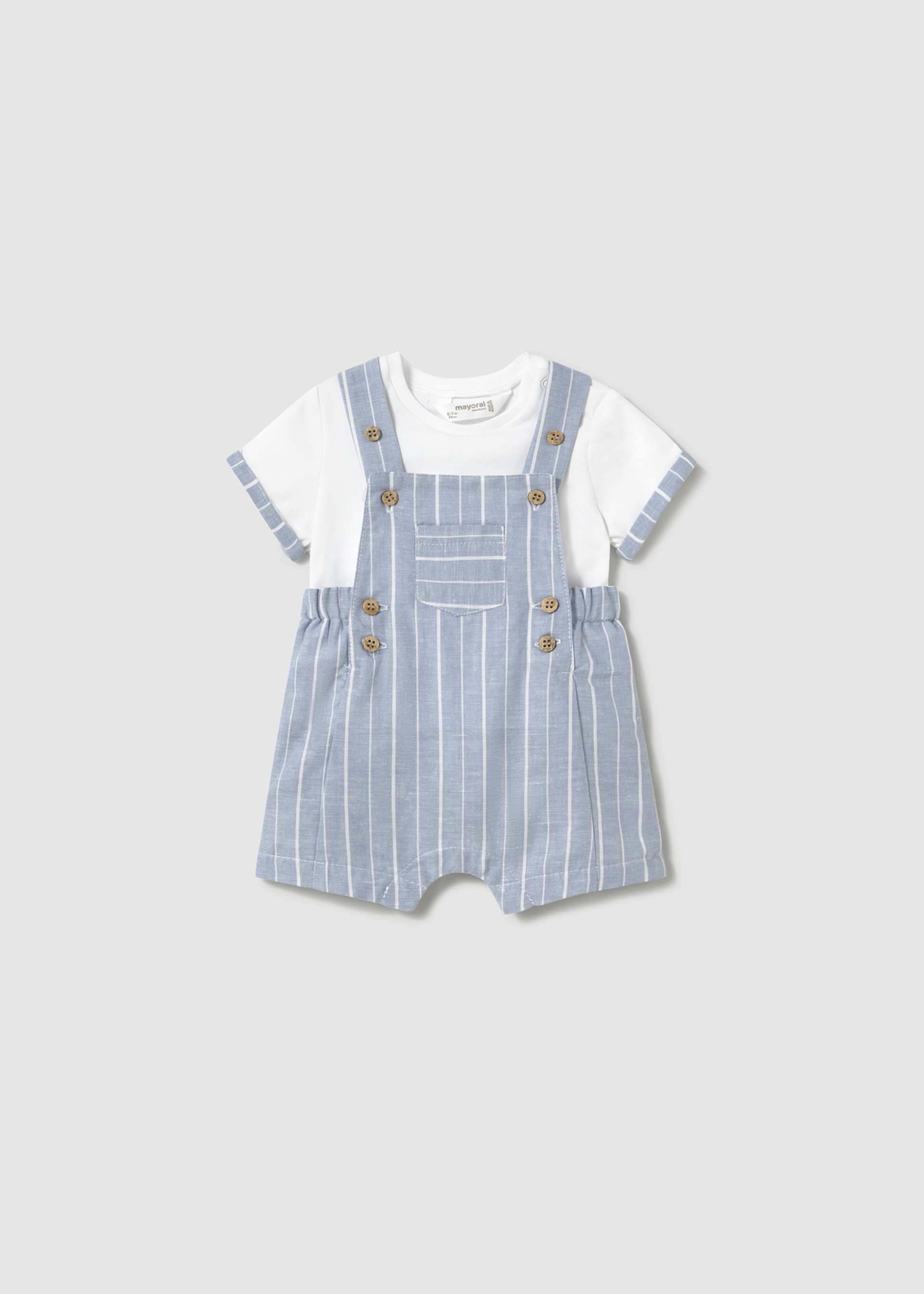 Newborn Dungaree and Linen T-Shirt Set Newborn Dungaree and Linen T-Shirt Set