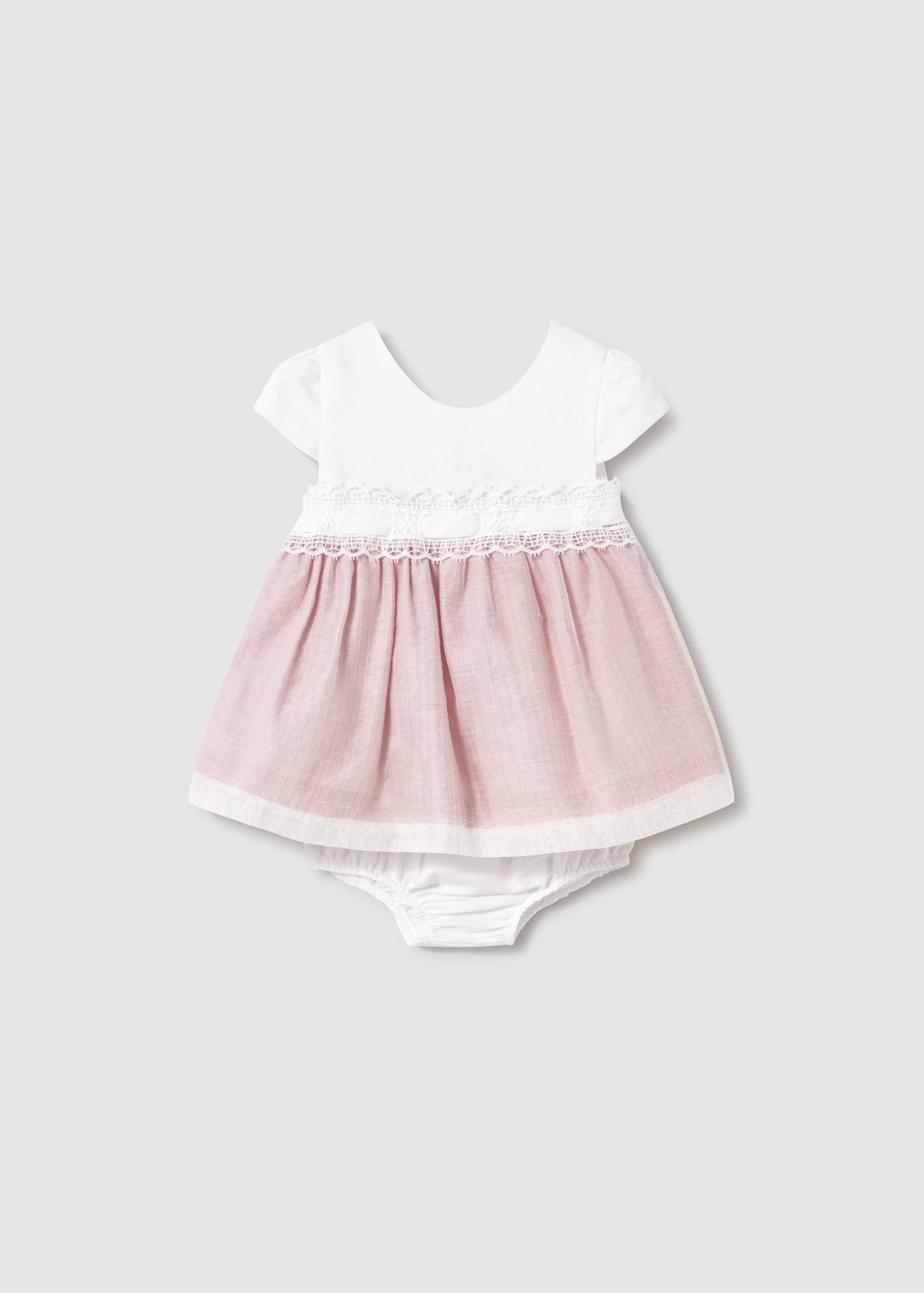 Festliches Kleid mit Windelhöschen kombiniert Neugeborene Mädchen