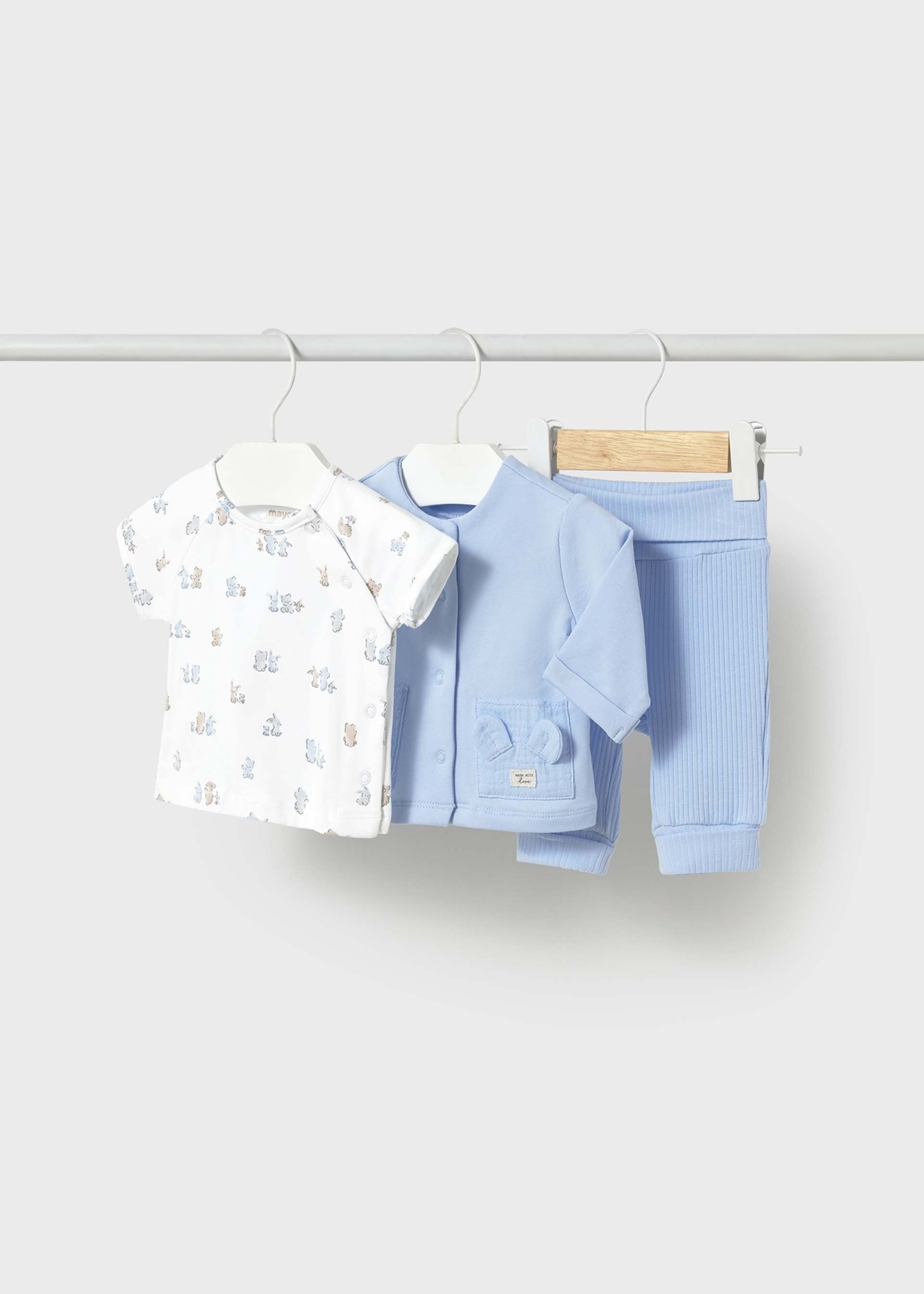 Newborn Tracksuit with Printed T-Shirt Newborn Tracksuit with Printed T-Shirt
