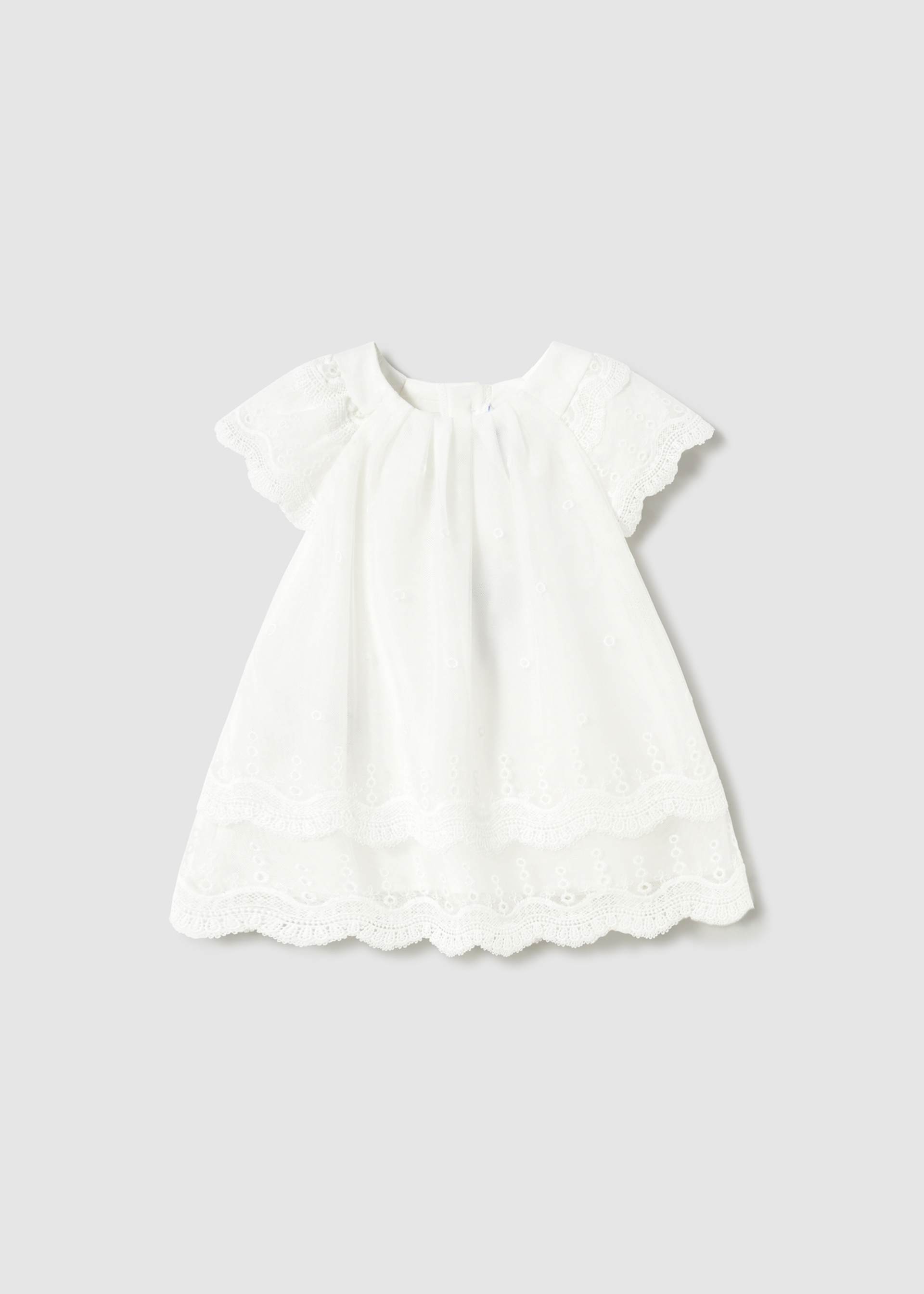 Robe en tulle brodé avec volants bébé Robe en tulle brodé avec volants bébé