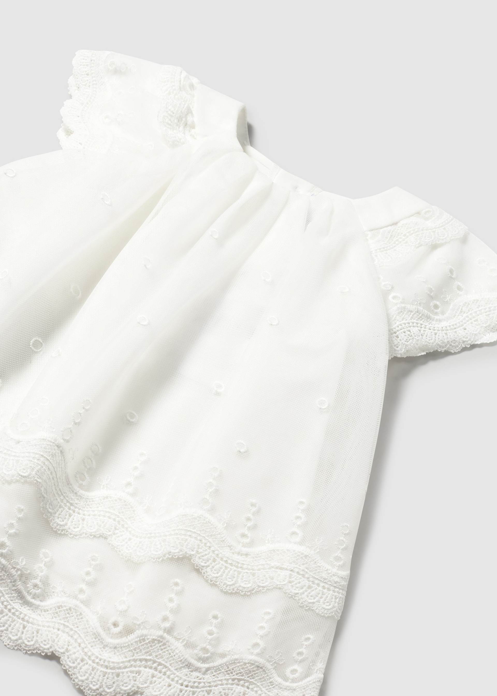 Baby Embroidered Tulle Dress with Ruffles Baby Embroidered Tulle Dress with Ruffles