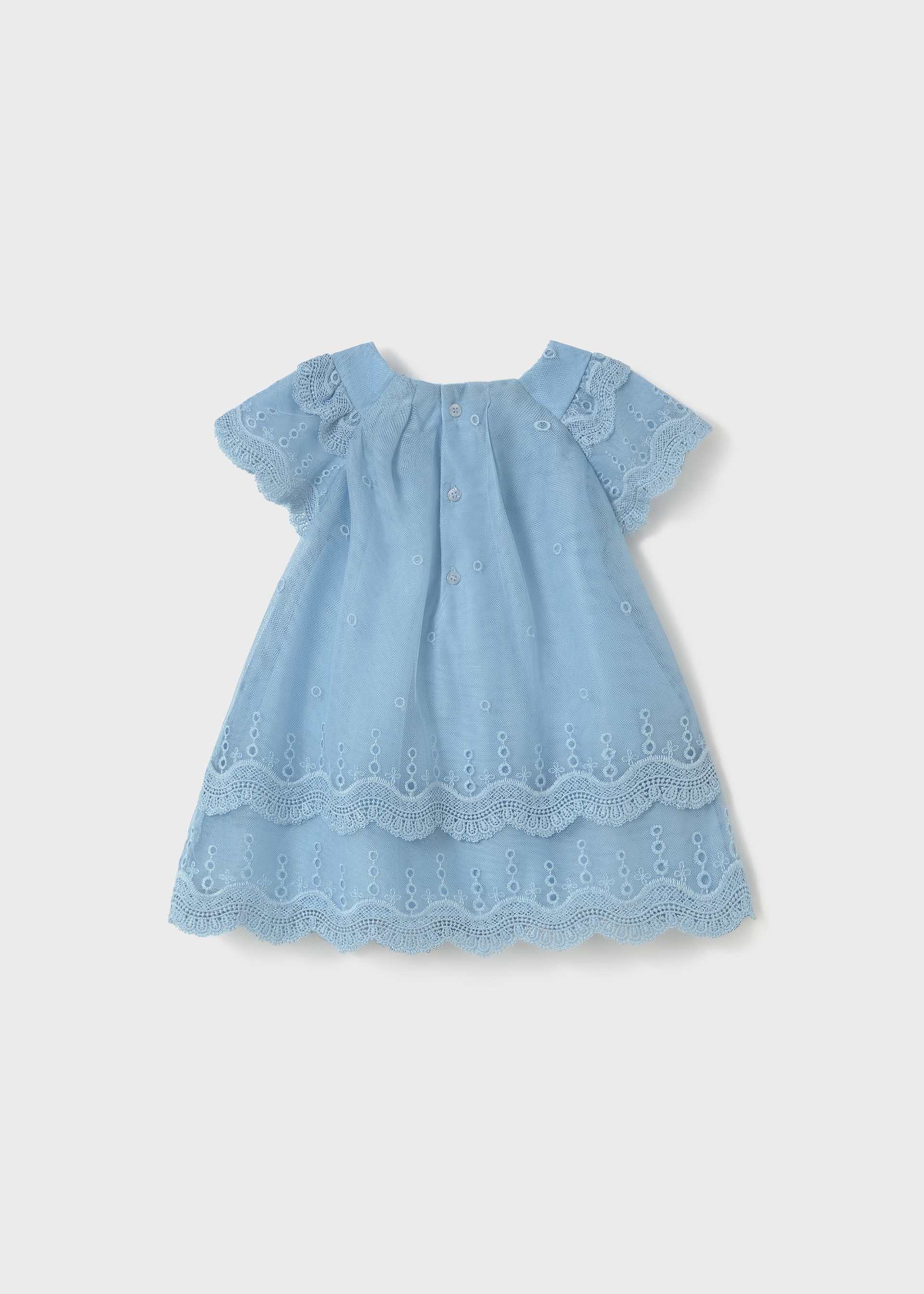 Robe en tulle brodé avec volants bébé