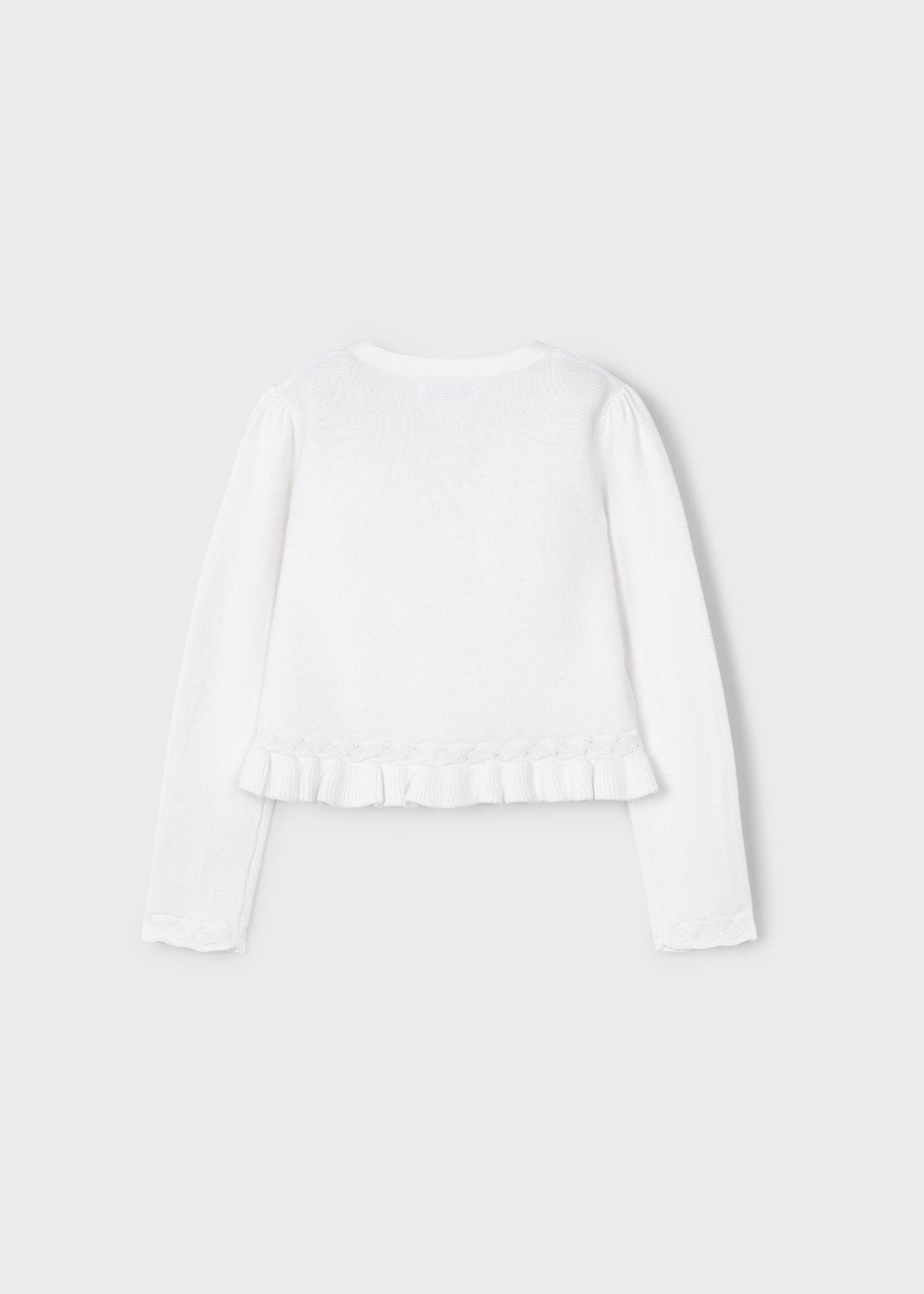 Cardigan tricoté avec détails tressés fille