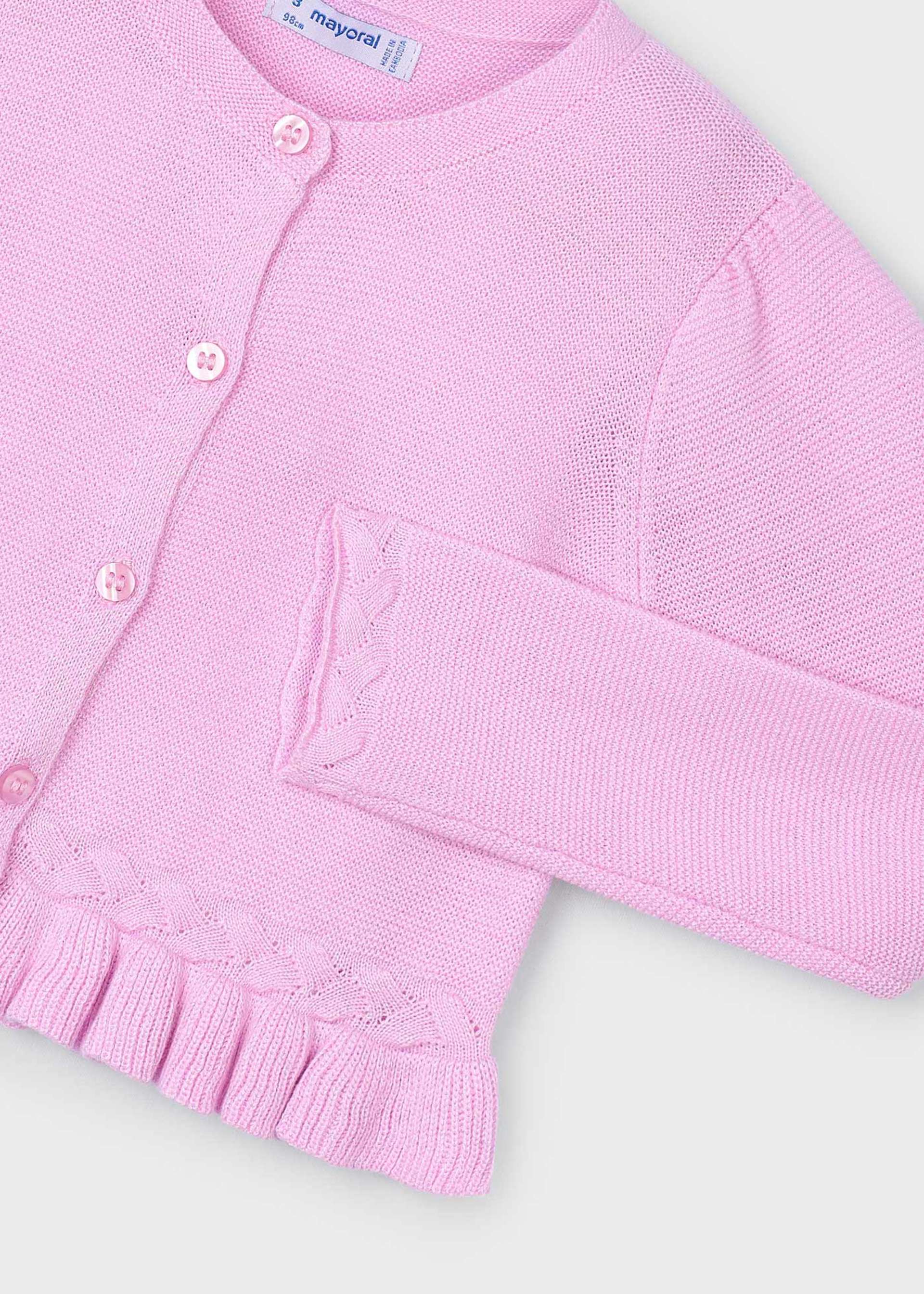 Girl knitted cardigan with braided details