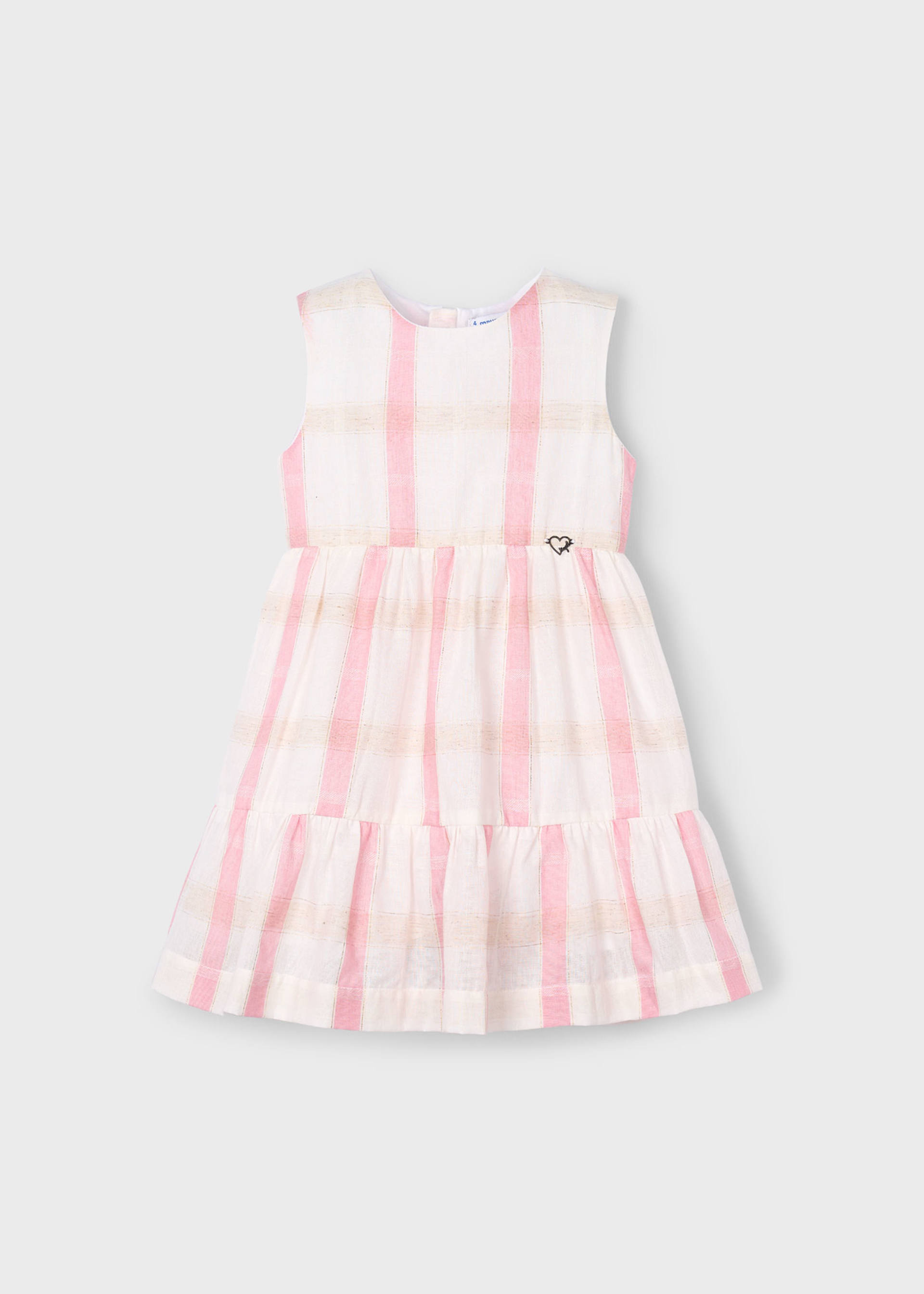 Girl linen check dress