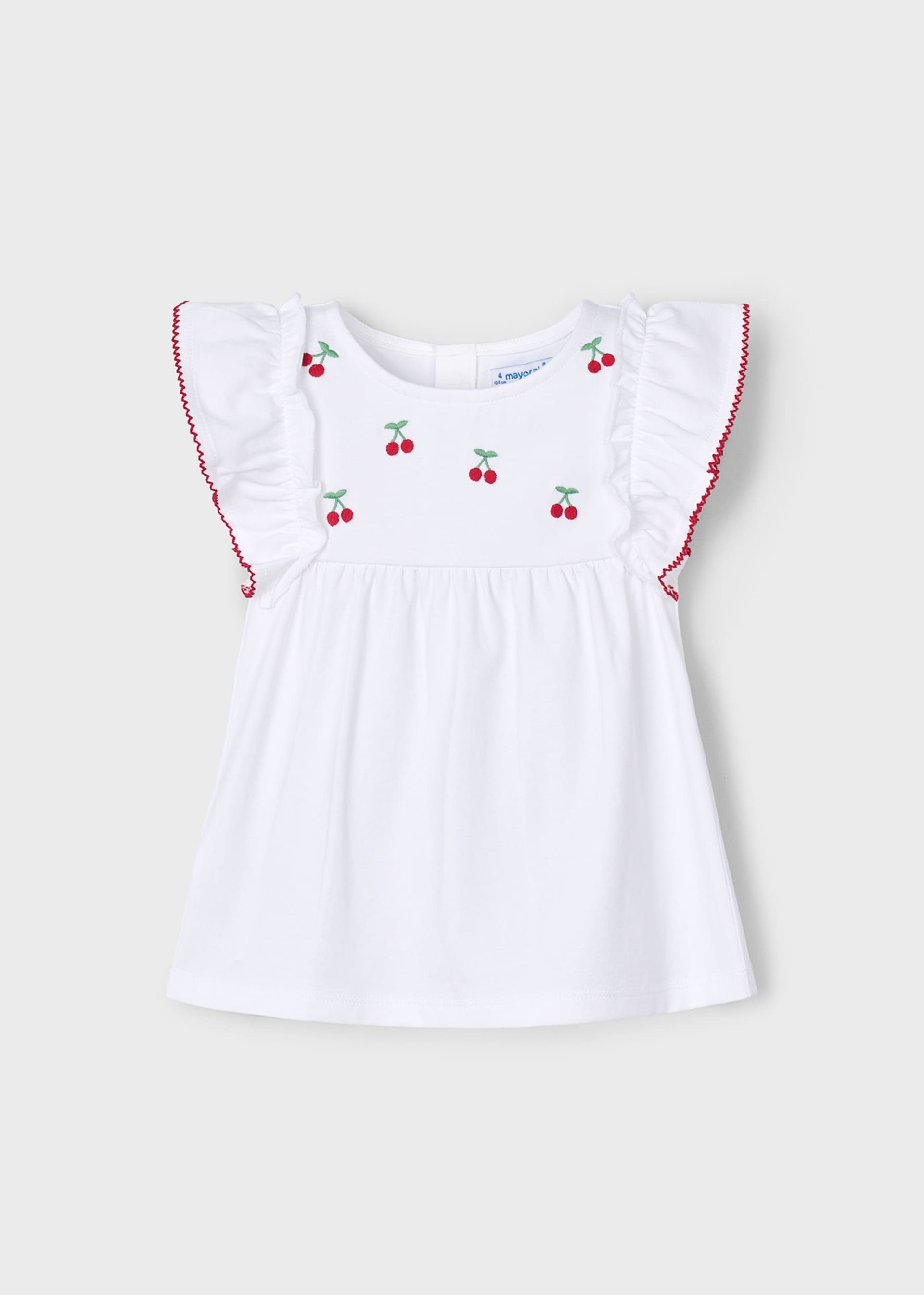 Girl embroidered cherries blouse