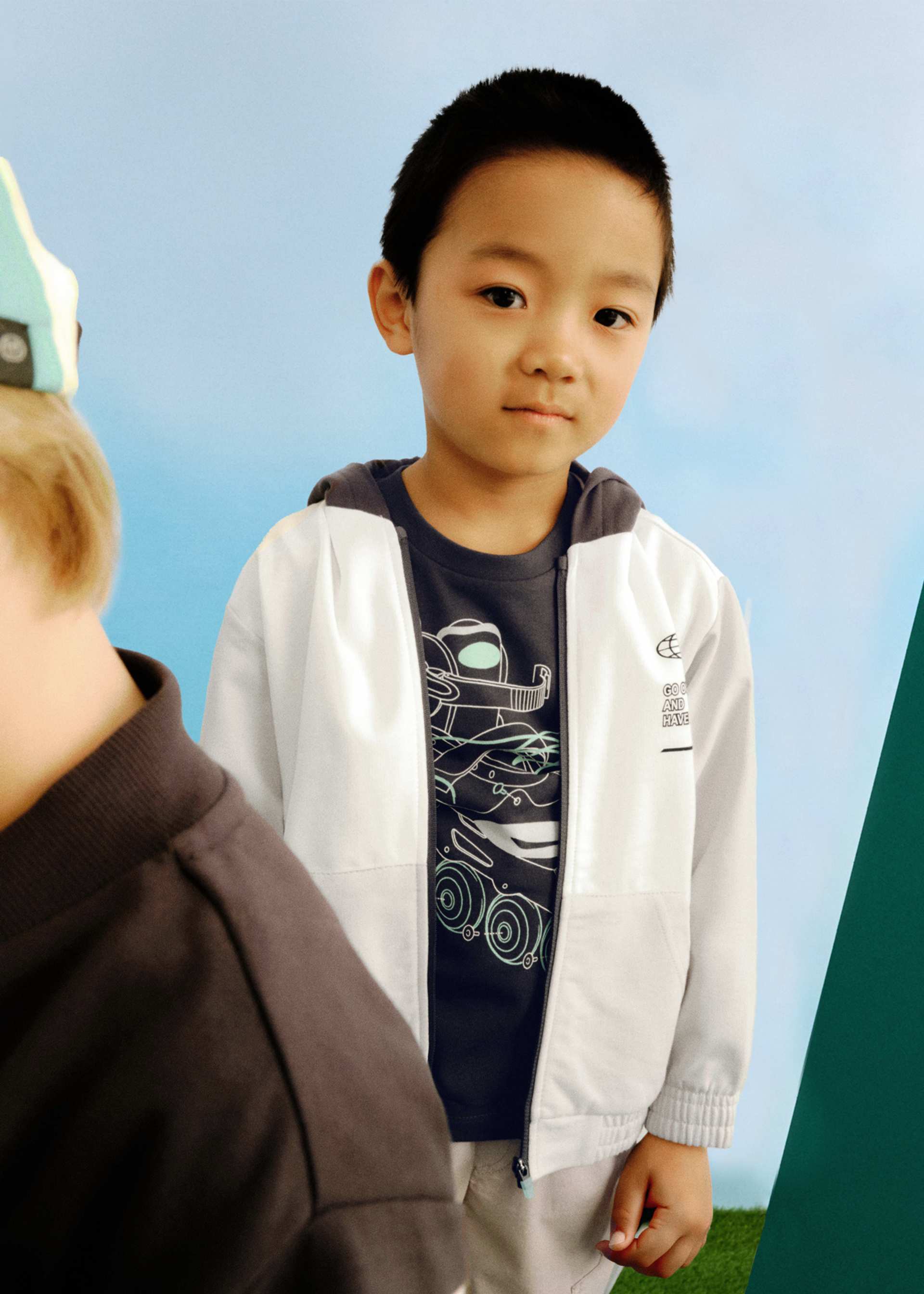 Sweatjacke Blockfarben Jungen