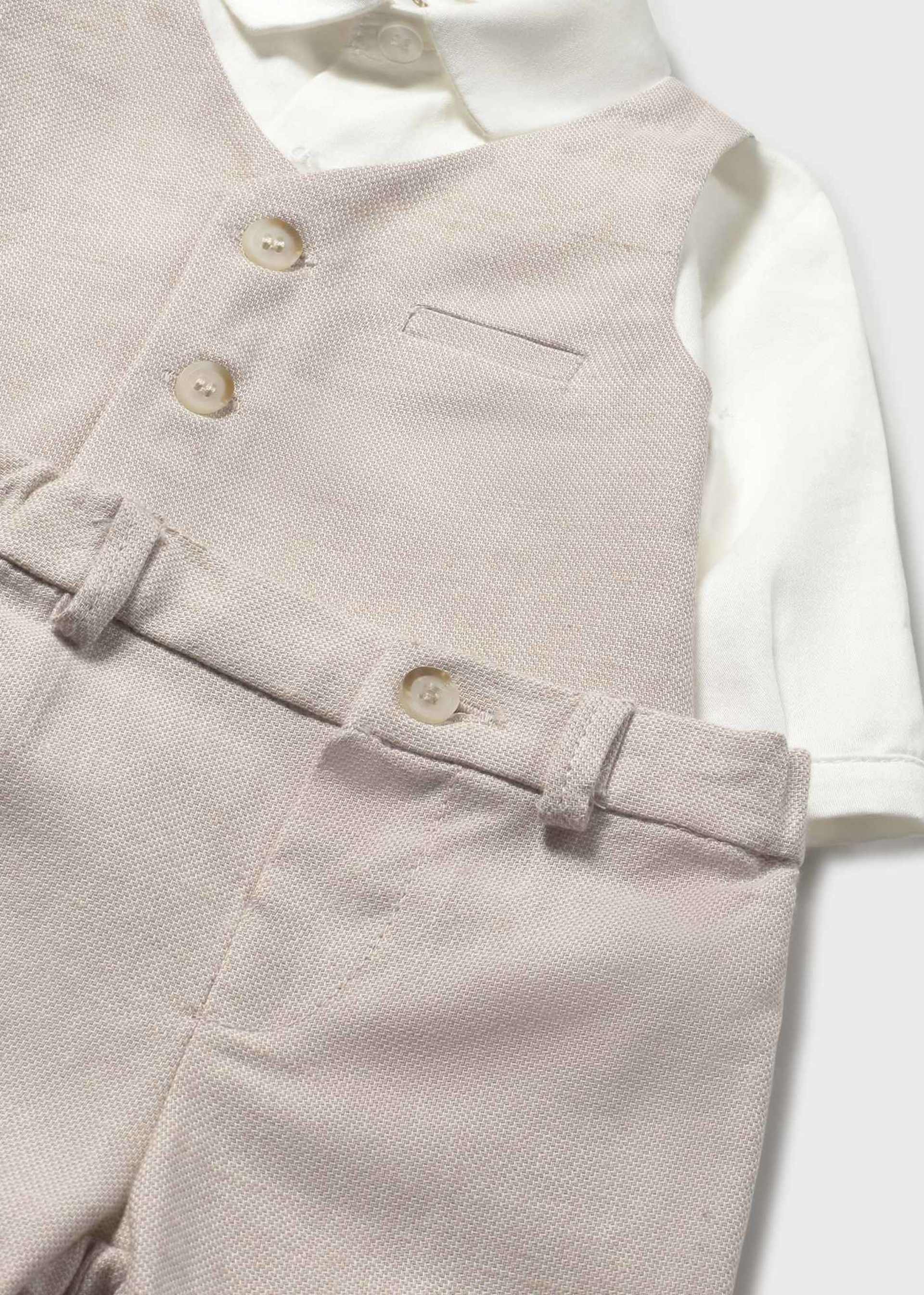 Completo pantaloncino e camicia con gilet neonato