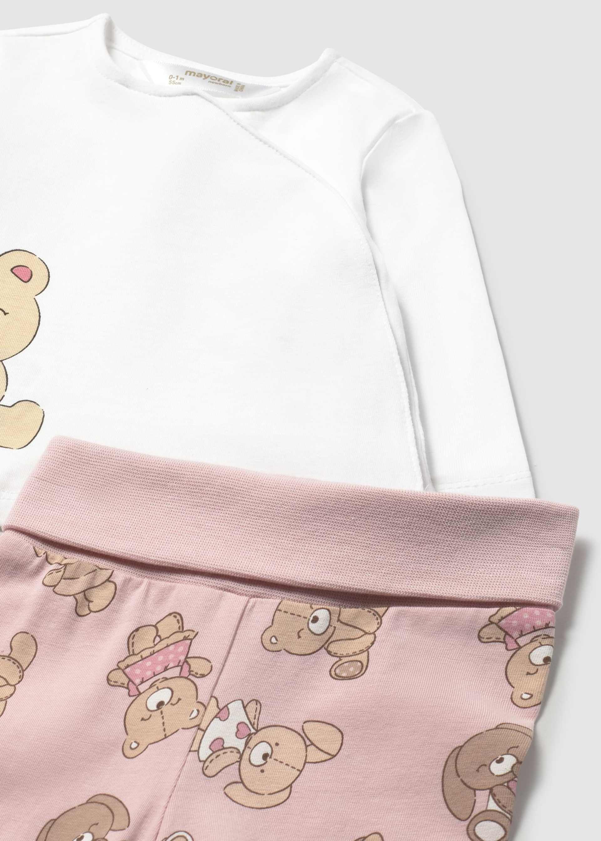 Conjunto pantalón y playera manga larga estampado recién nacida Conjunto pantalón y playera manga larga estampado recién nacida