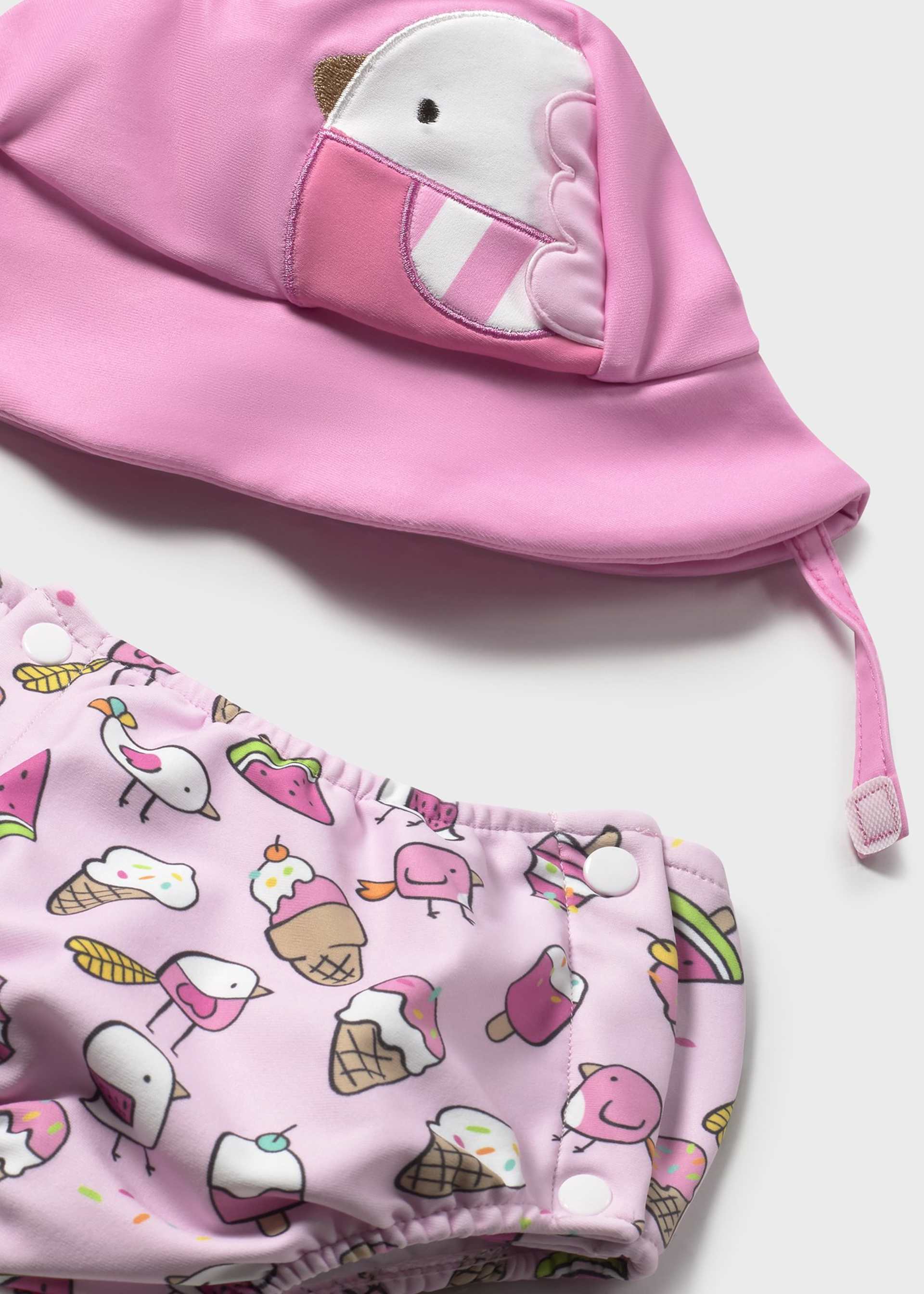 Bañador con gorro protección solar recién nacido