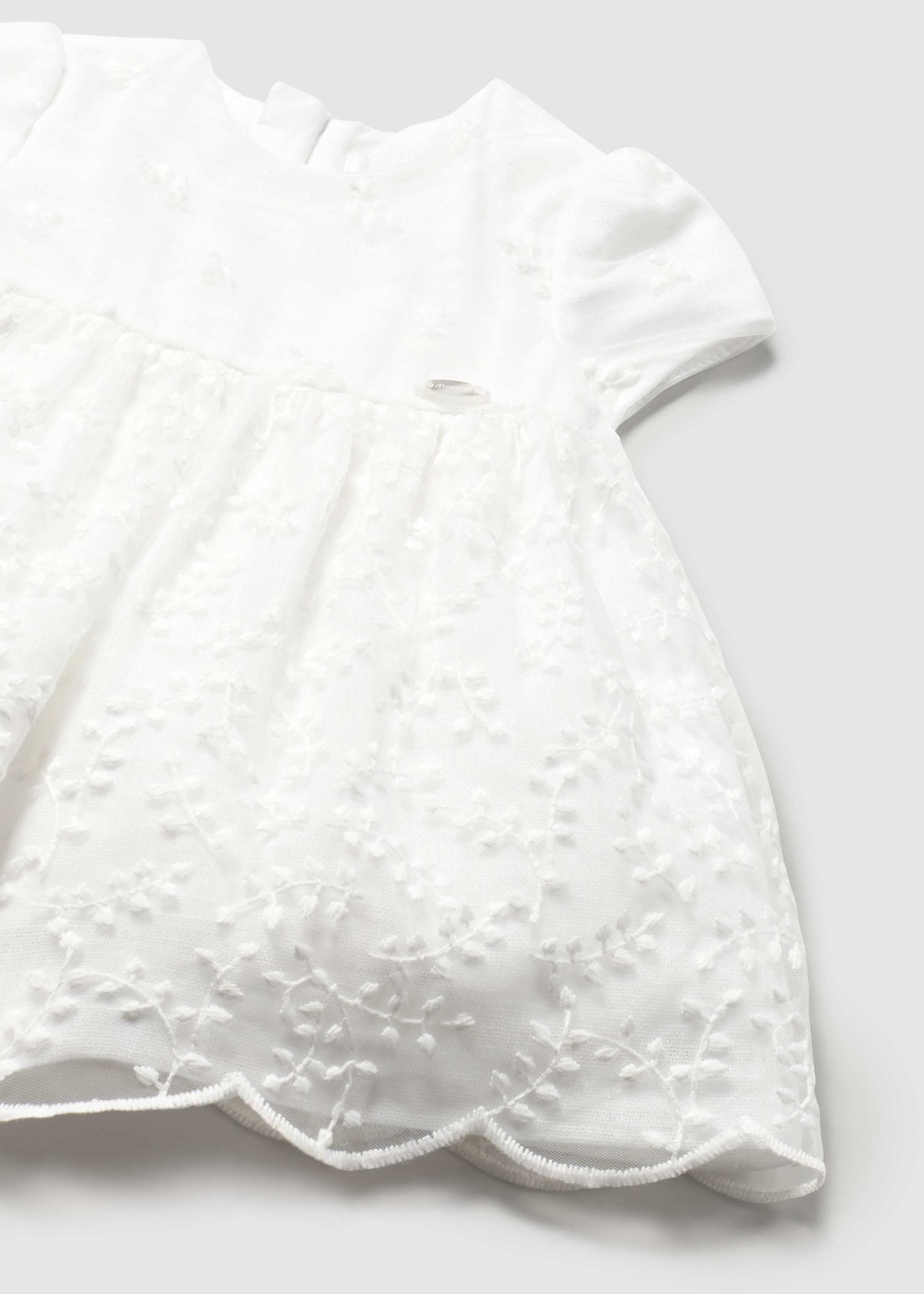 Newborn Embroidered Tulle Dress with Bloomers Newborn Embroidered Tulle Dress with Bloomers