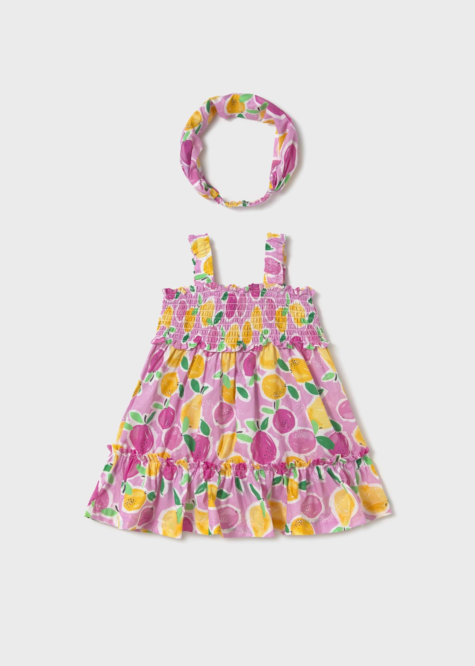 Robe avec bandeau imprimé bébé Robe avec bandeau imprimé bébé