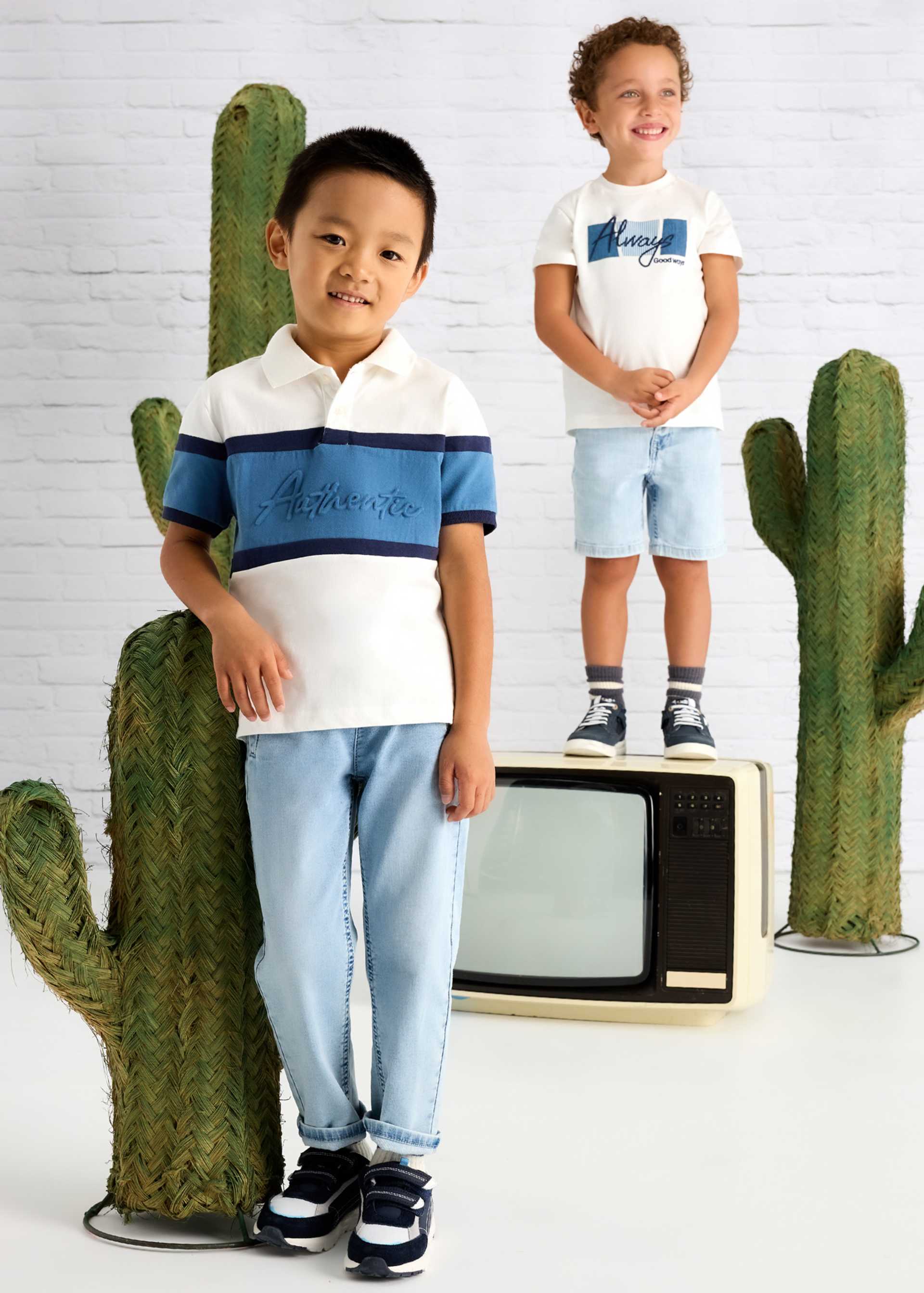 Boy block colour polo shirt