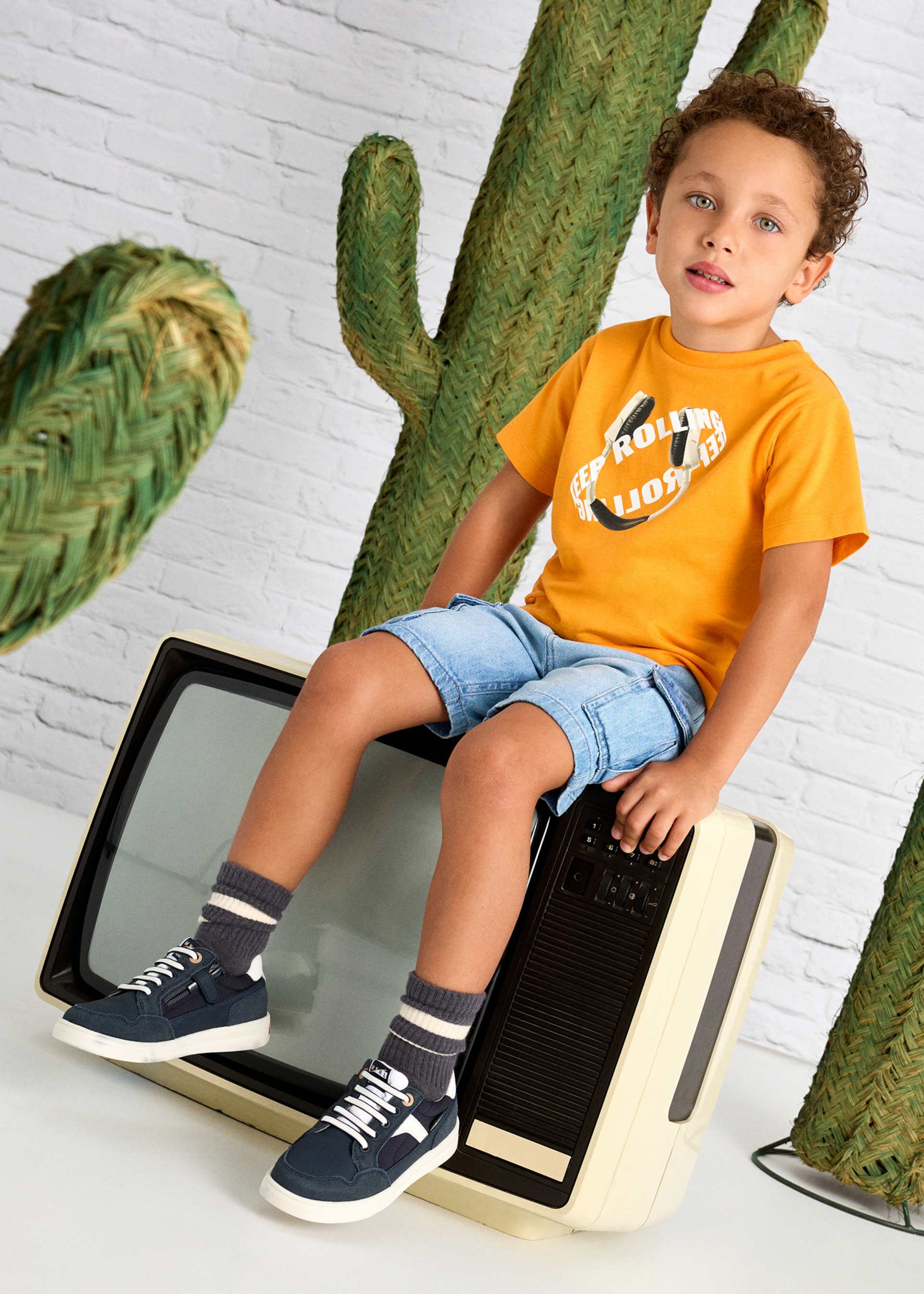 Bermuda en denim cargo garçon Bermuda en denim cargo garçon