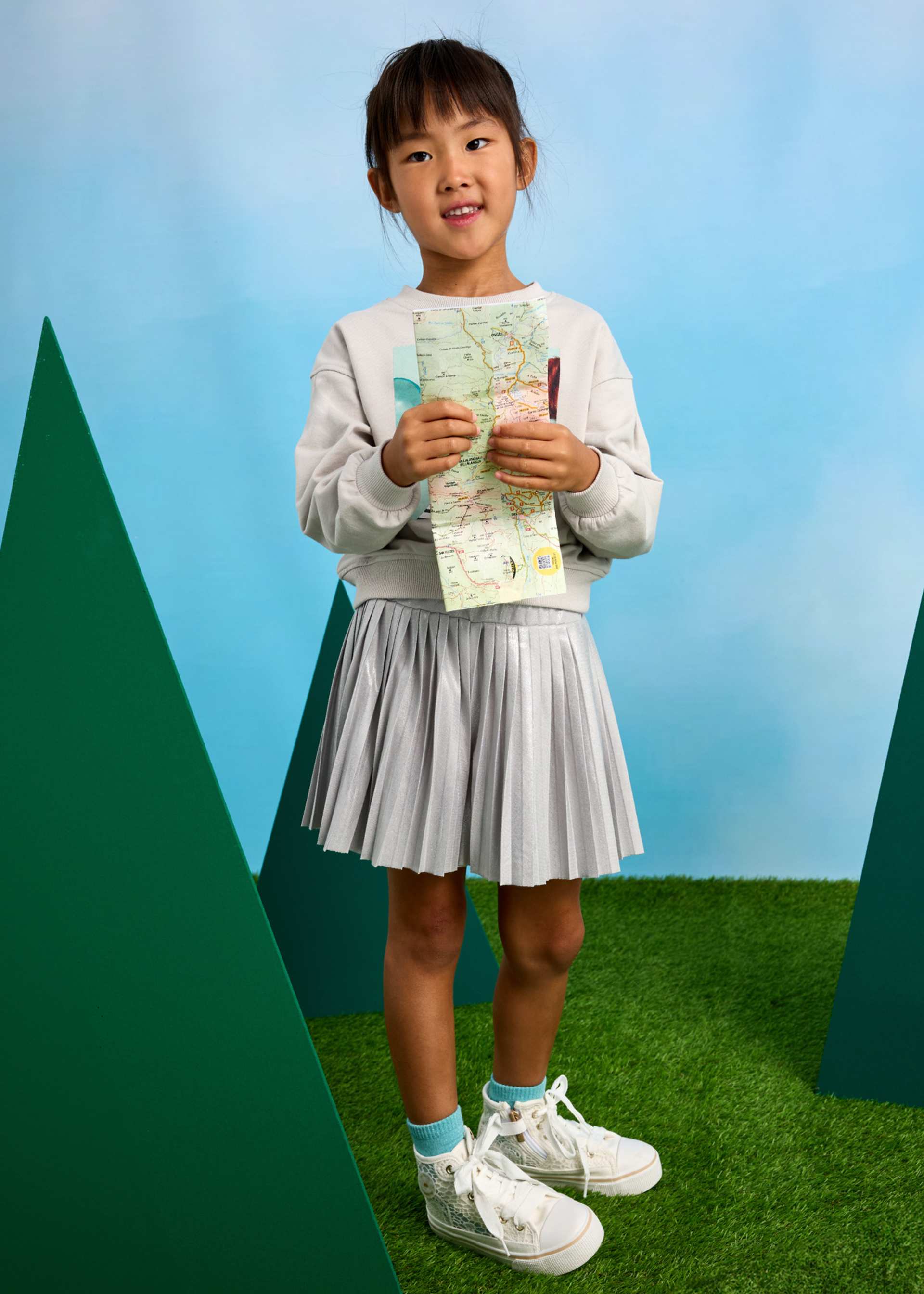 Gonna pantalone plissettato bambina