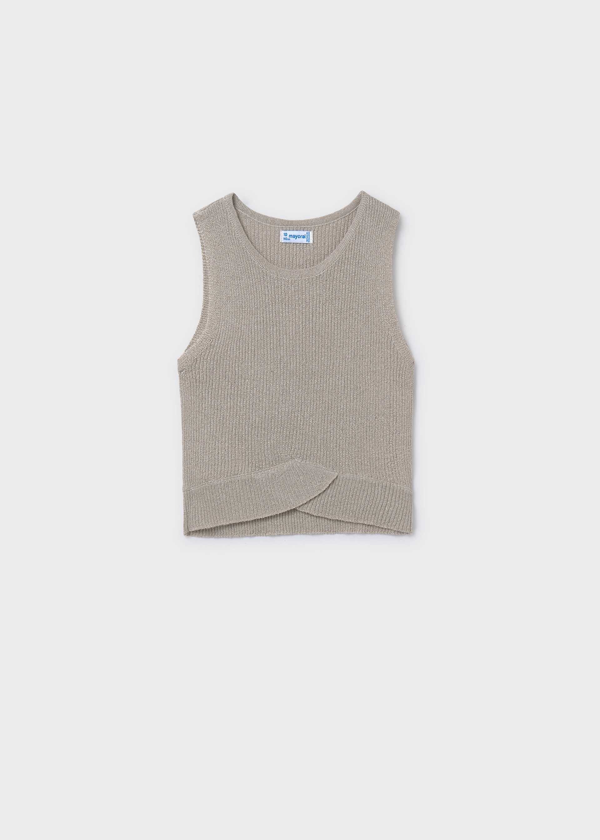 Girl ribbed tricot top