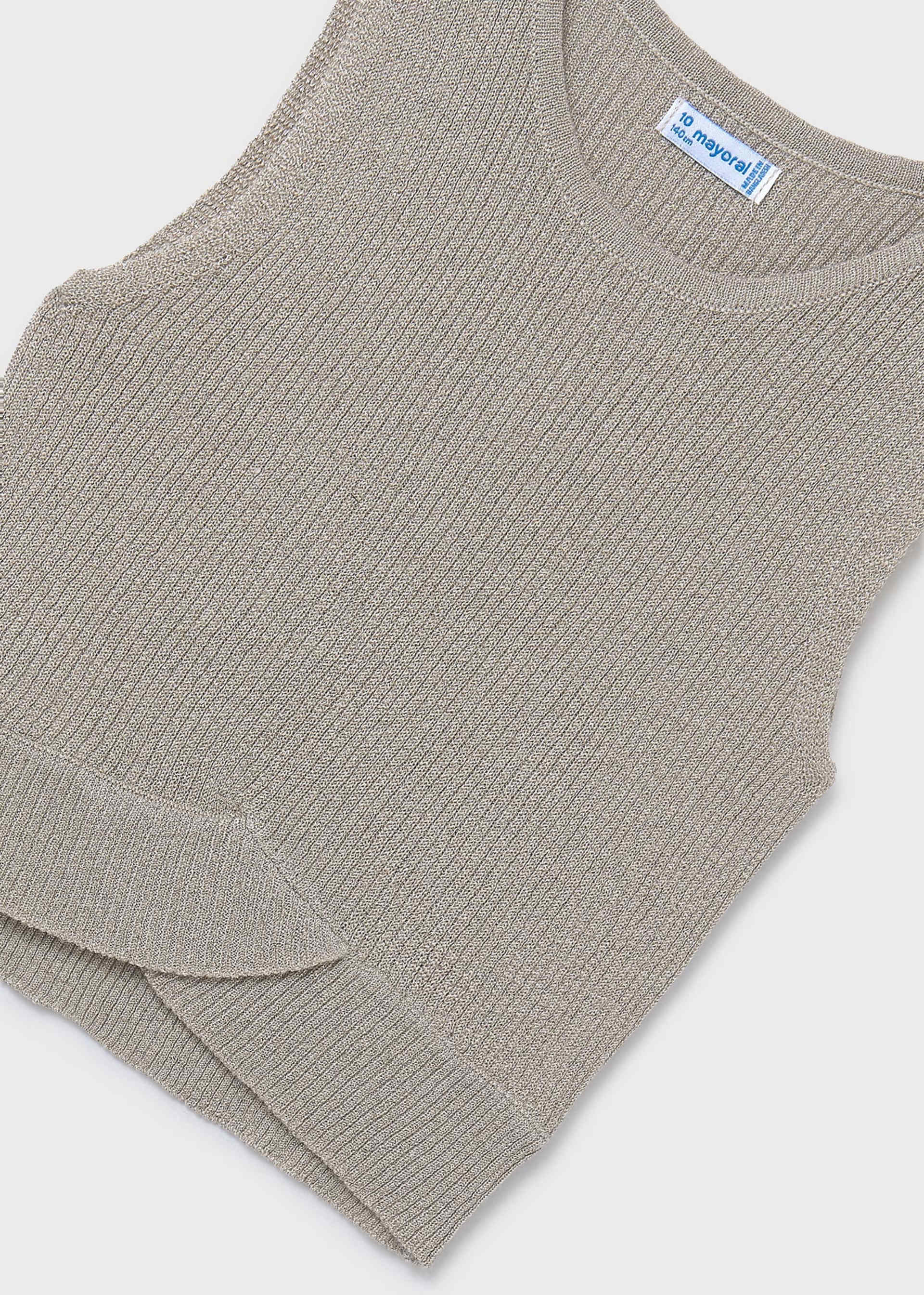 Girl ribbed tricot top