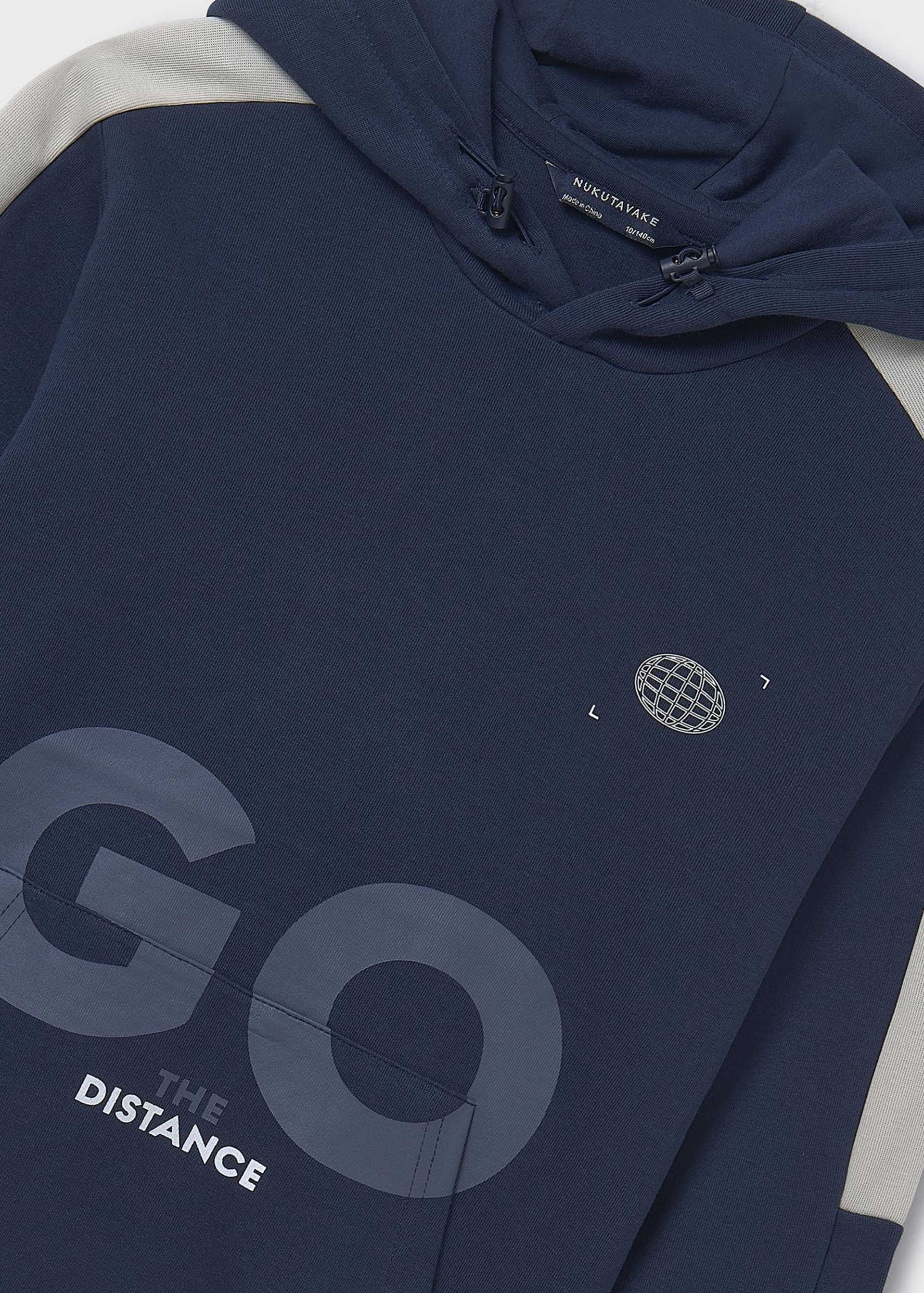 Sudadera capucha contrastes chico Sudadera capucha contrastes chico