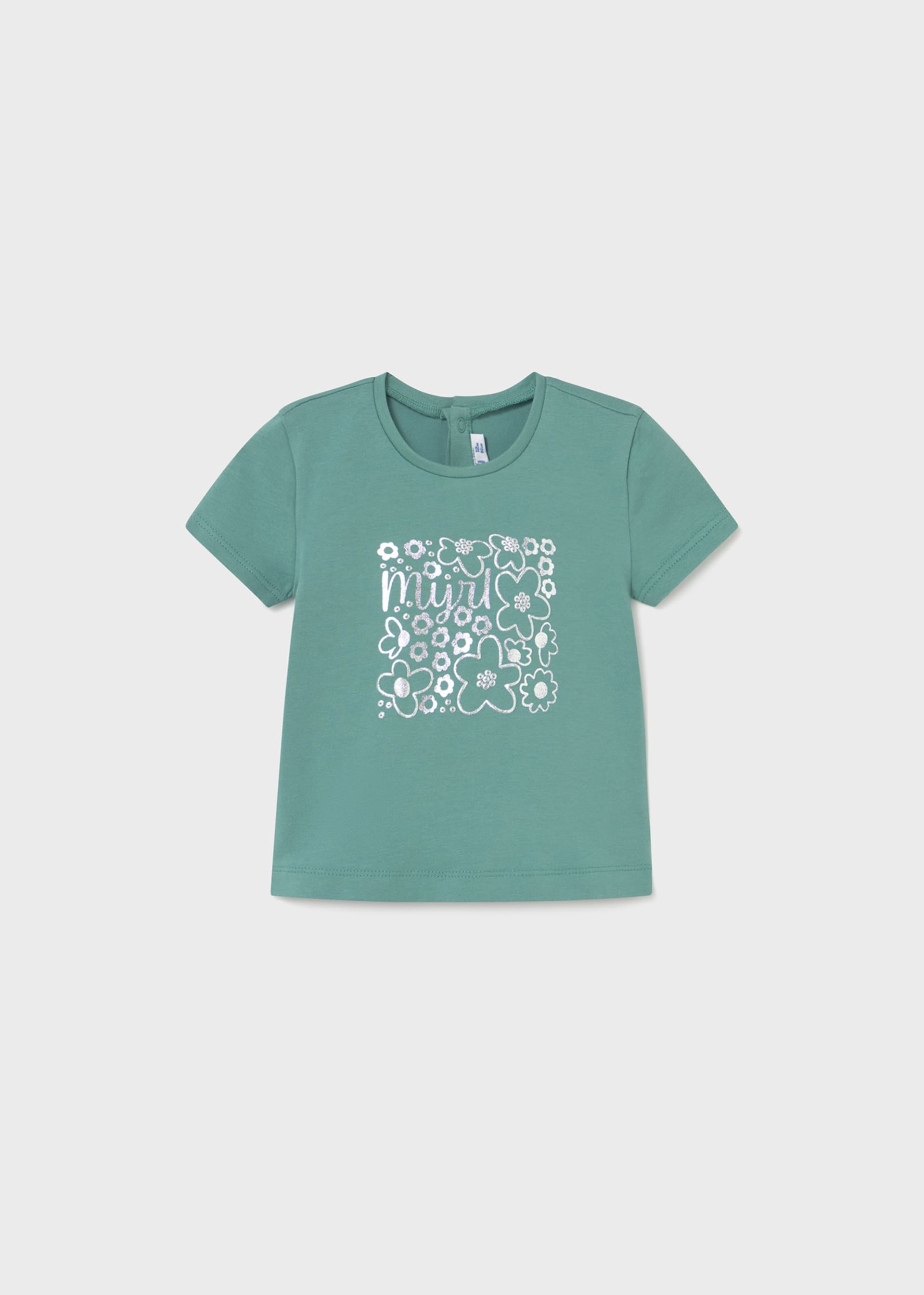 Baby basic t-shirt with metallic drawing Baby basic t-shirt with metallic drawing