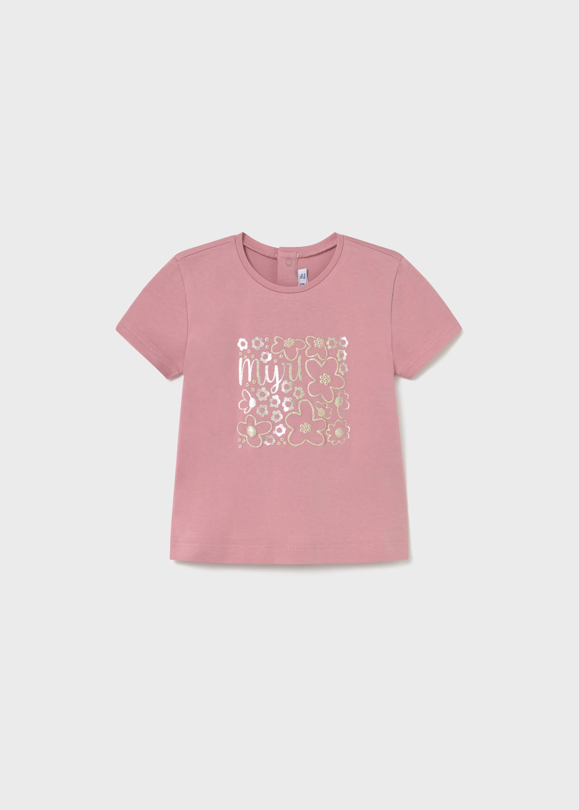 Baby basic t-shirt with metallic drawing Baby basic t-shirt with metallic drawing