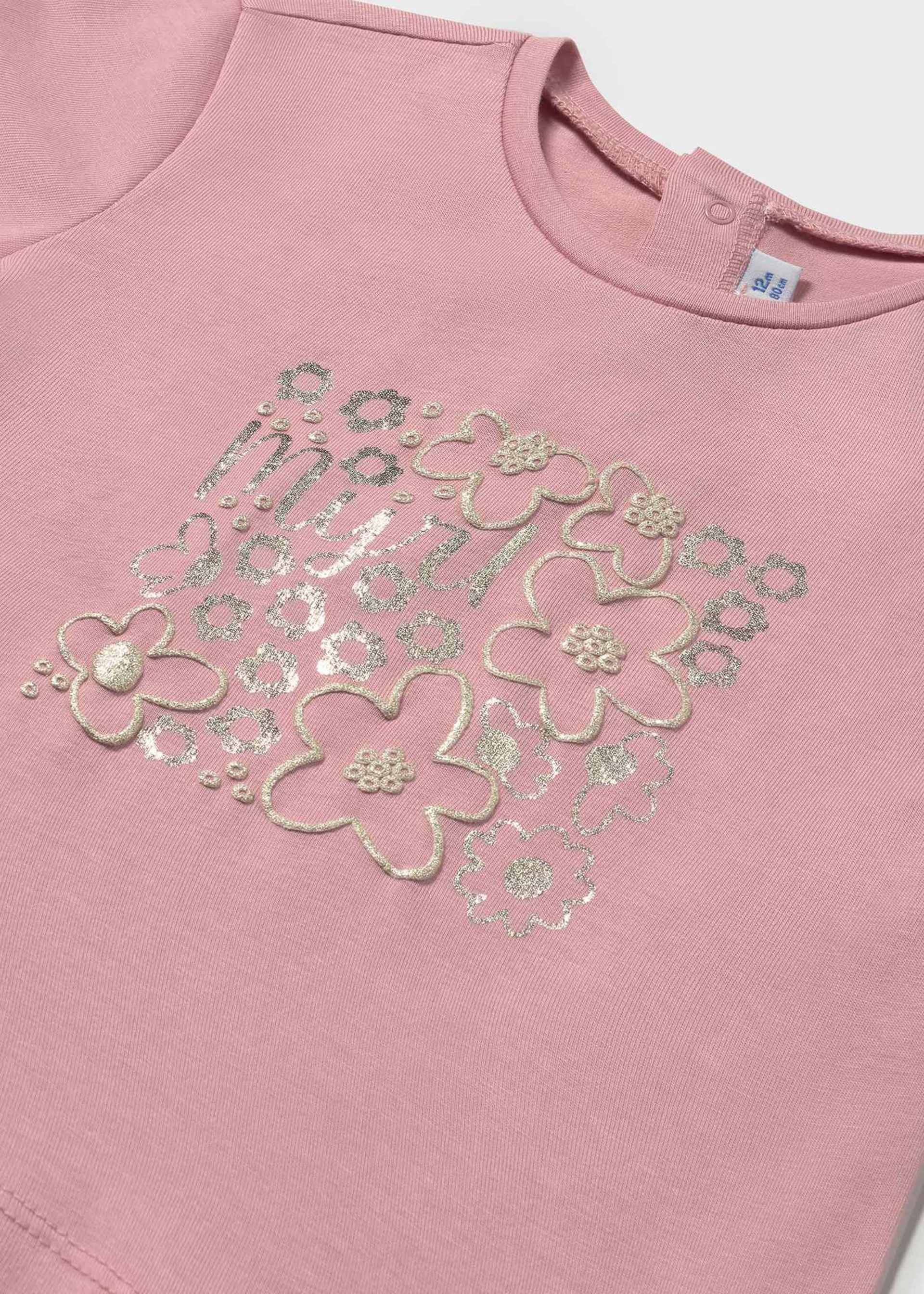 Baby basic t-shirt with metallic drawing Baby basic t-shirt with metallic drawing