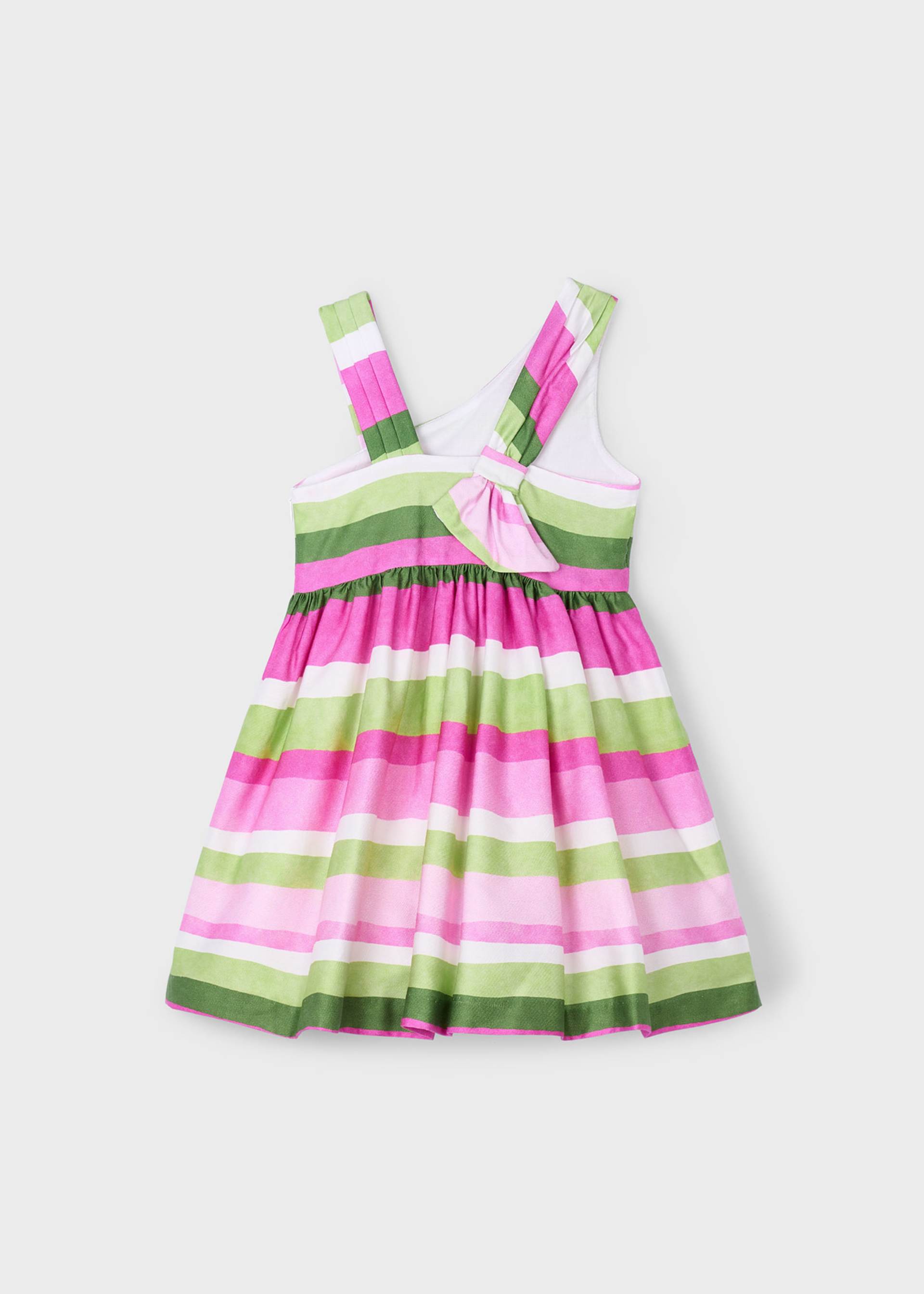 Girl Asymmetric Striped Dress