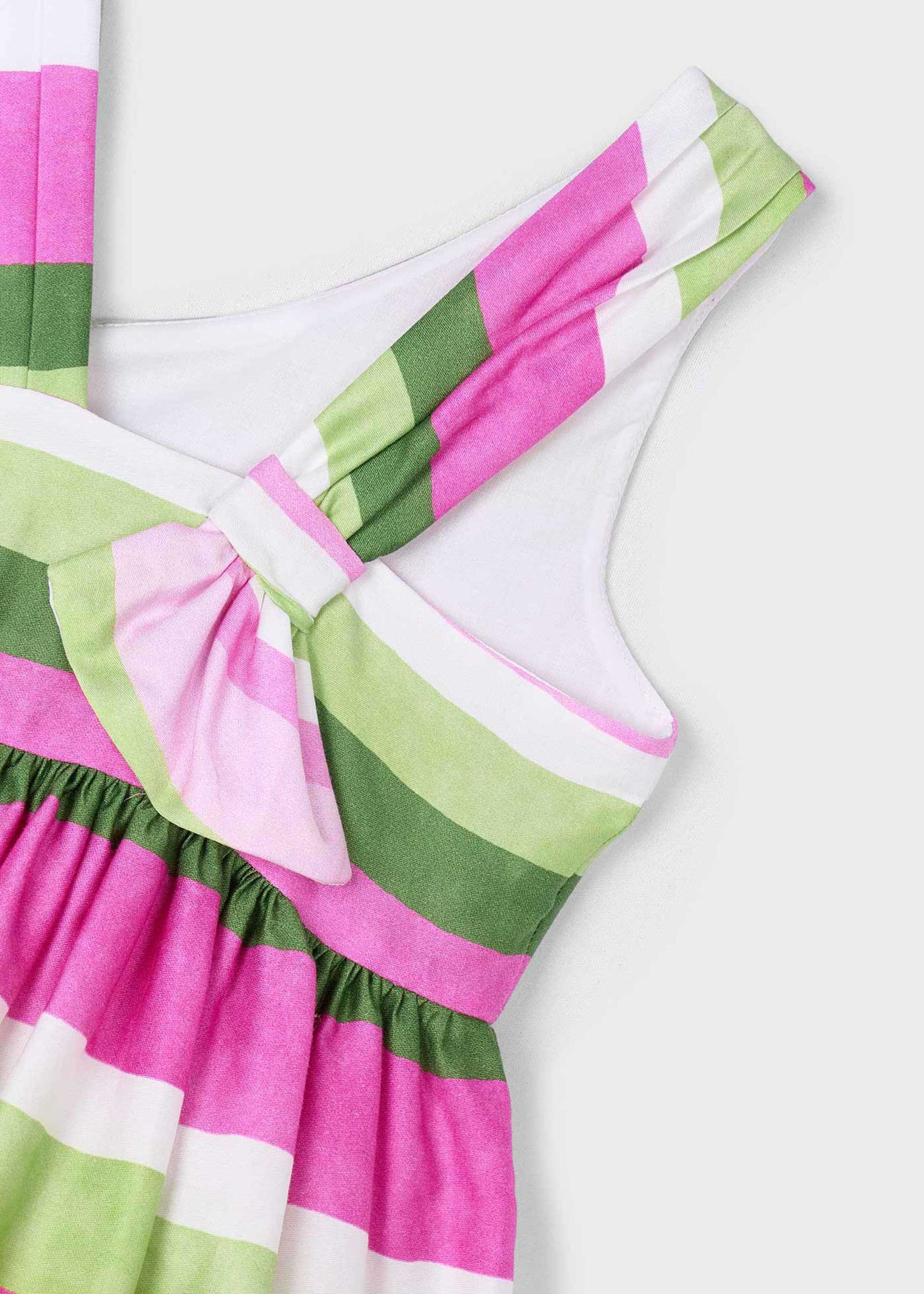 Girl Asymmetric Striped Dress