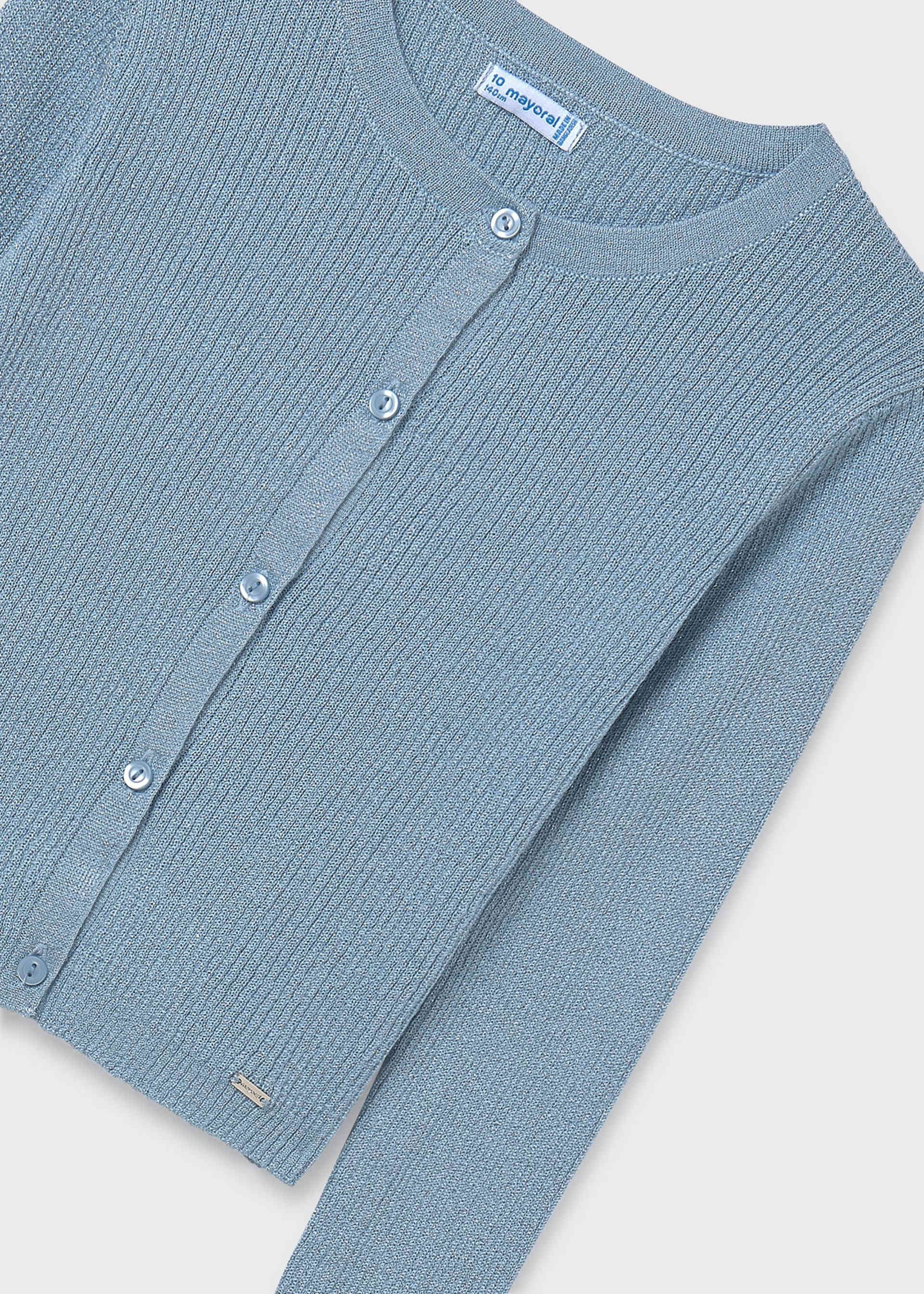 Girl ribbed tricot cardigan