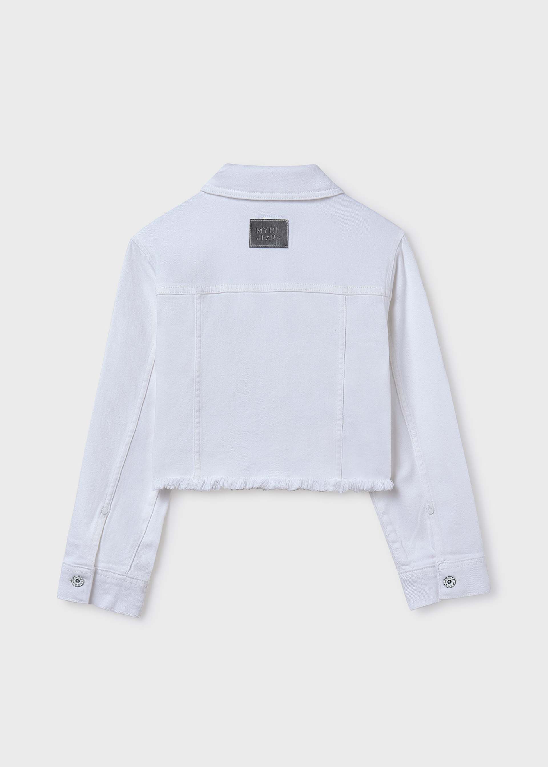 Veste en sergé à bas effiloché fille