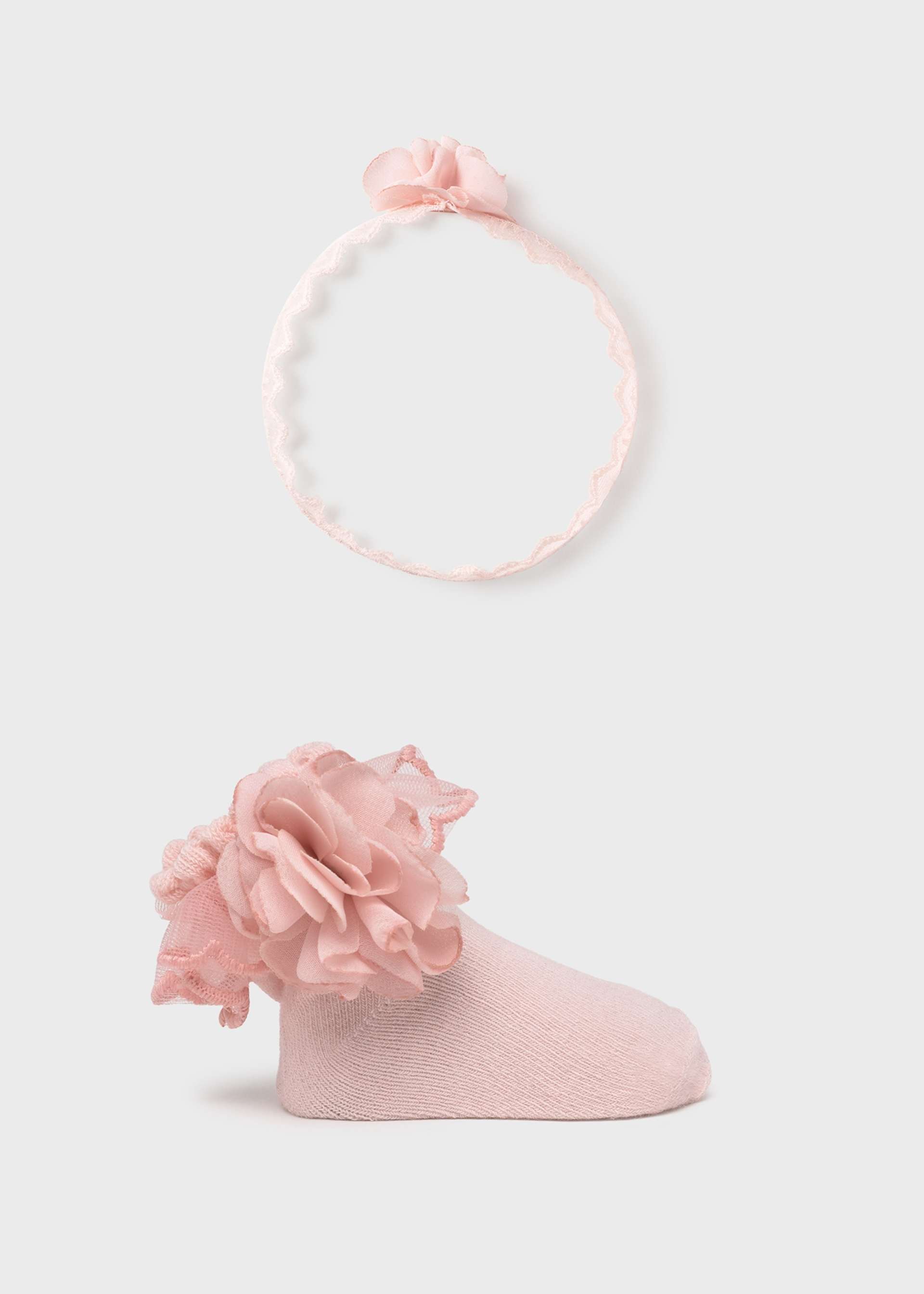 Newborn girl socks and headband set Newborn girl socks and headband set