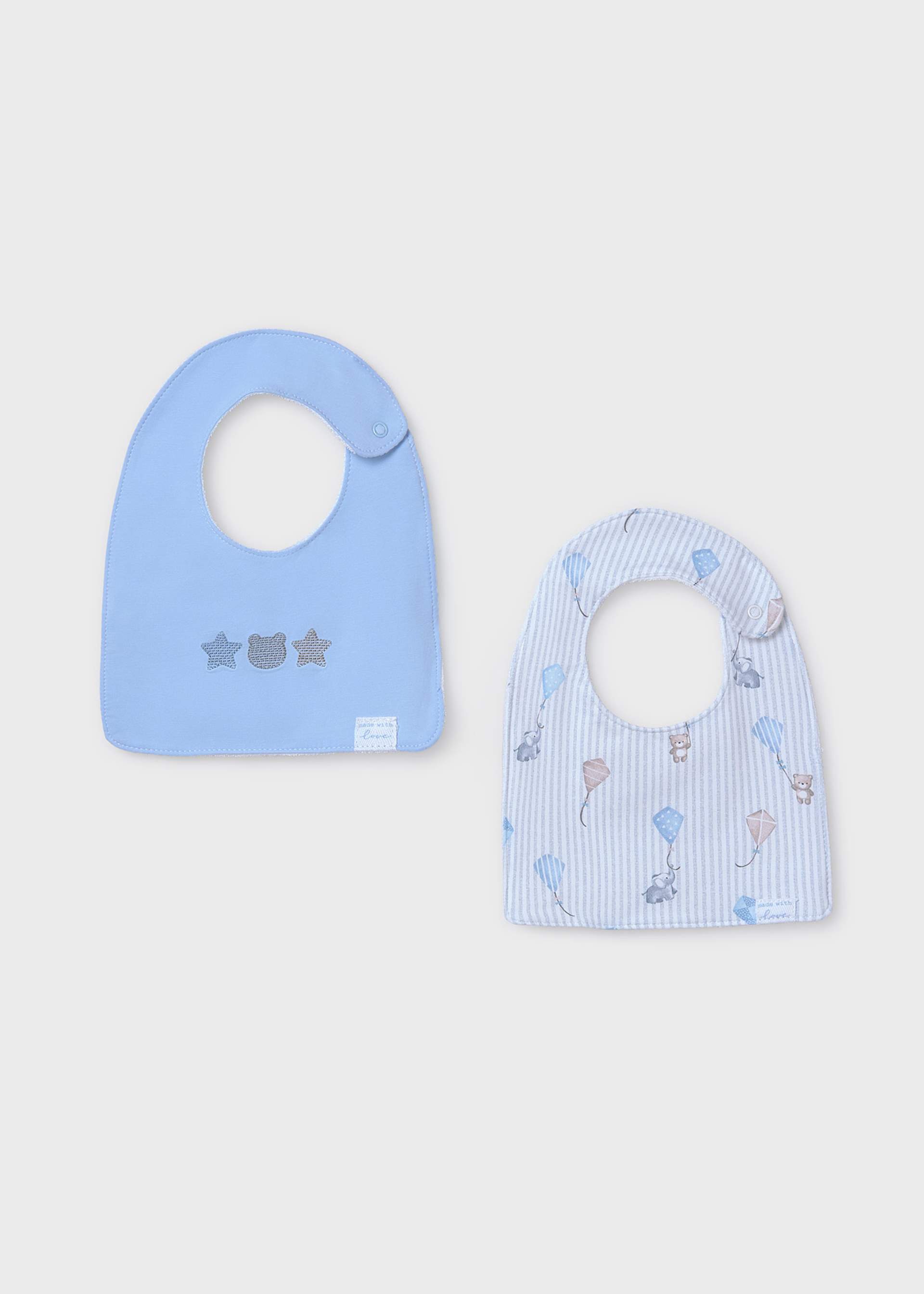 Baby set of 2 waterproof bibs Baby set of 2 waterproof bibs